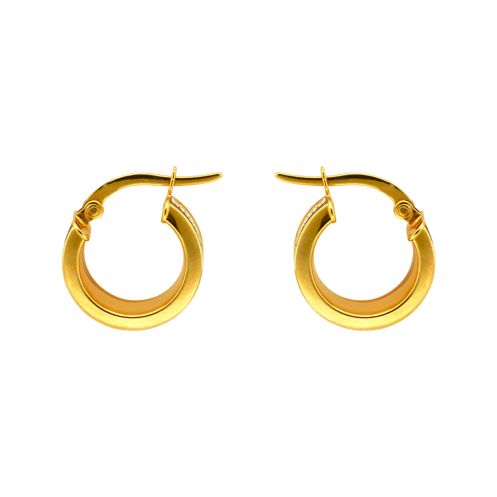 Boucles d'Oreilles Créole laqué pailleté gris 6/10mm intérieur