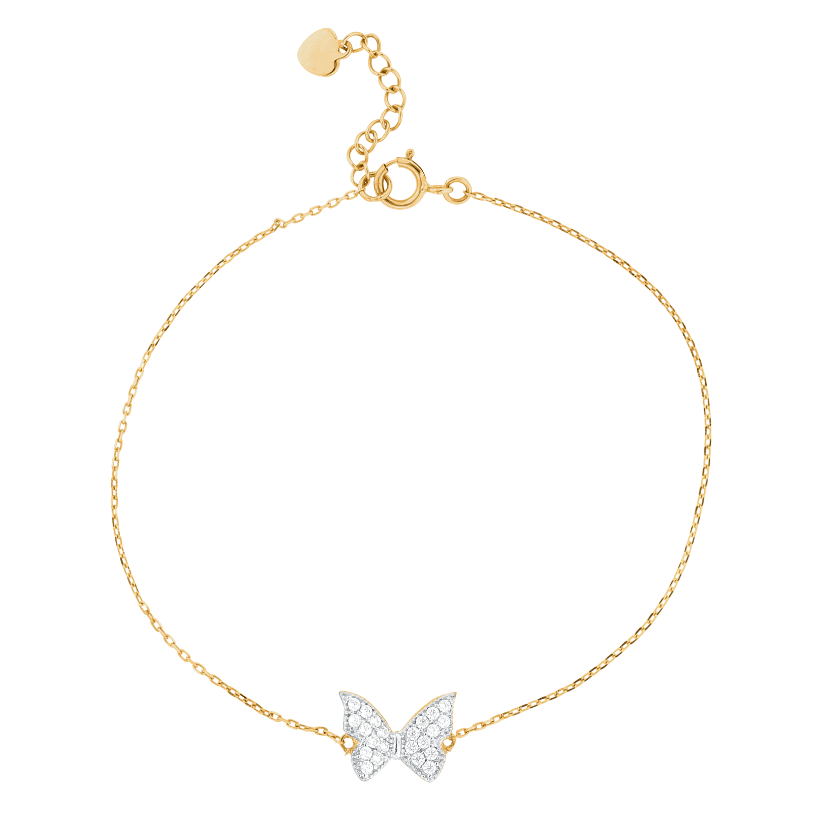 Bracelet papillon Oxyde de Zirconium 17 plus 2 centimètres