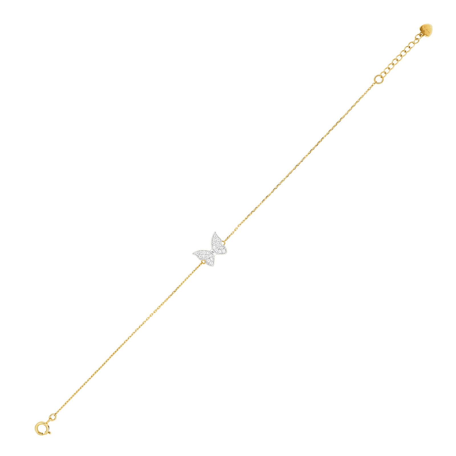 Bracelet papillon Oxyde de Zirconium 17 plus 2 centimètres