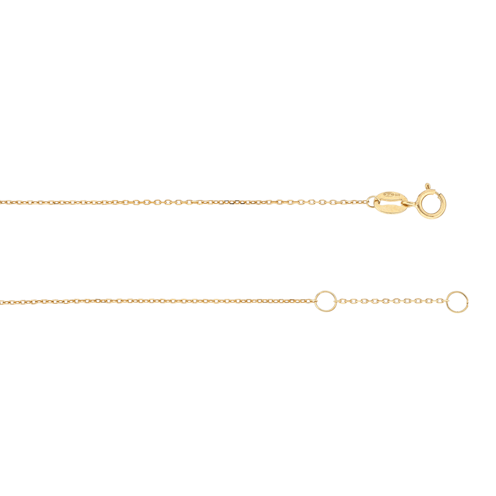 Bracelet Or 9kt maille forçat motif infini Oxyde de Zirconium 17+2cm