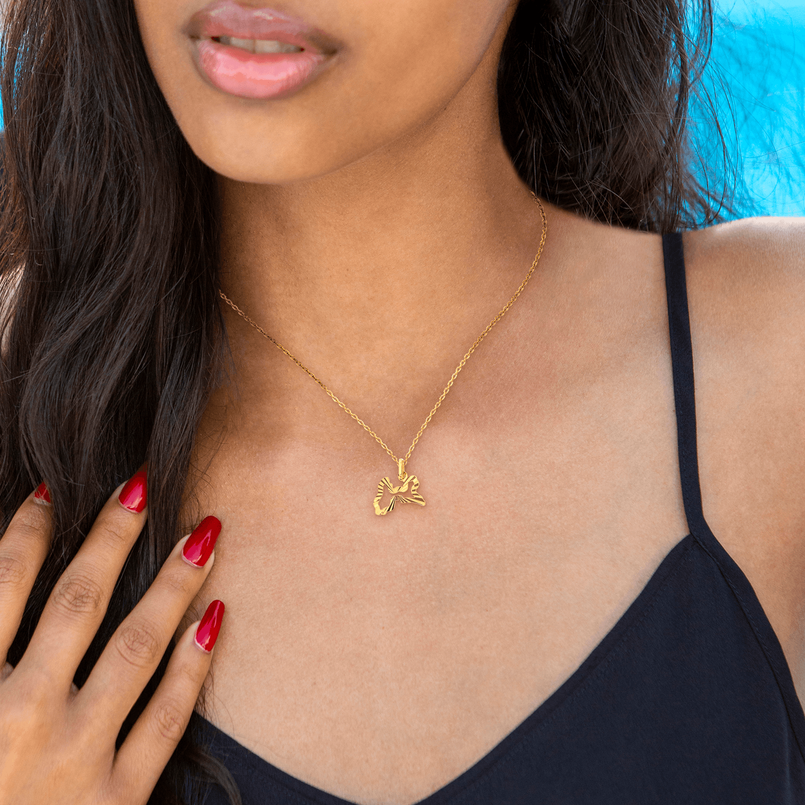 Pendentif Or375 Diamanté Carte Guadeloupe avec Bélière