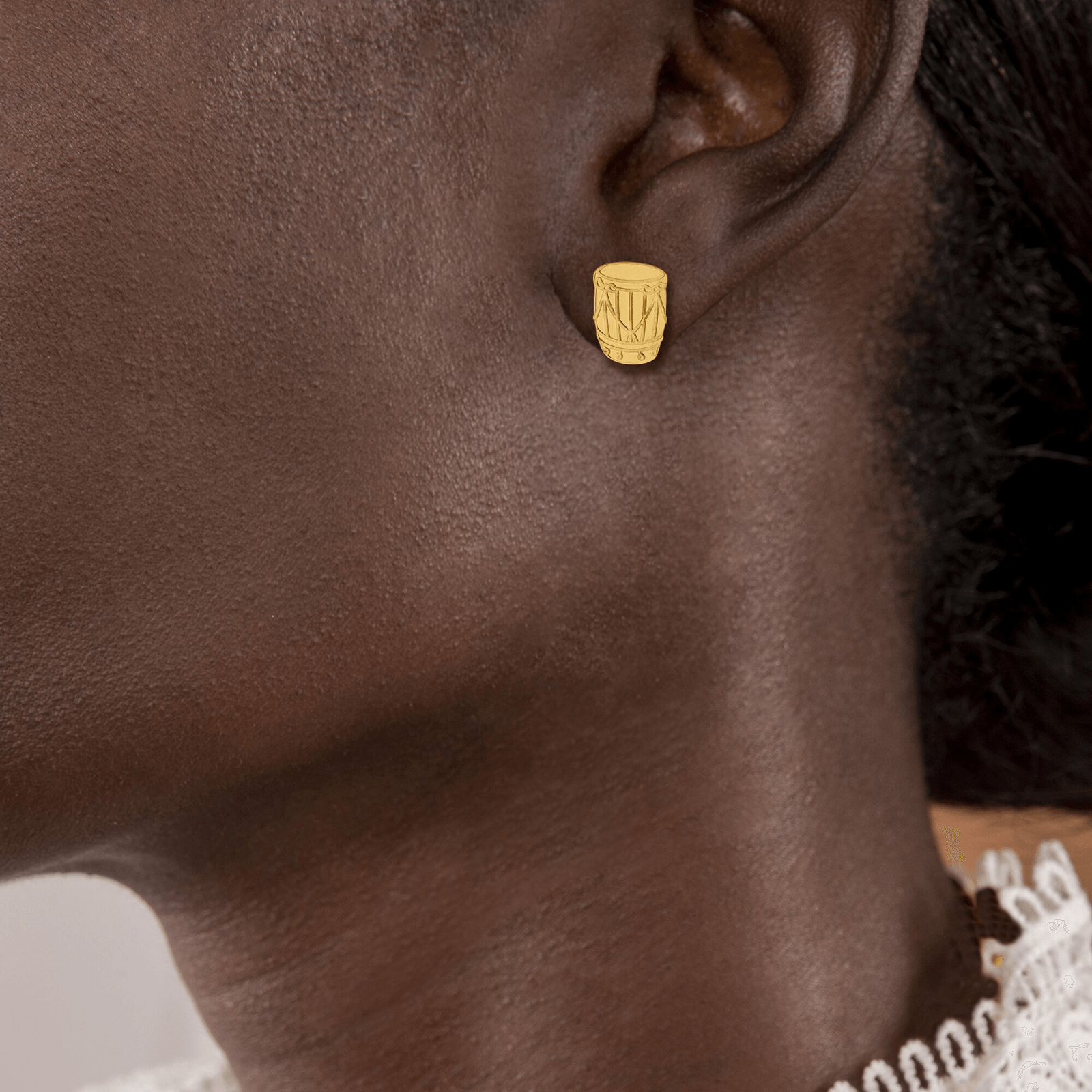 Boucles D'oreilles Gwoka 7*9mm Or375