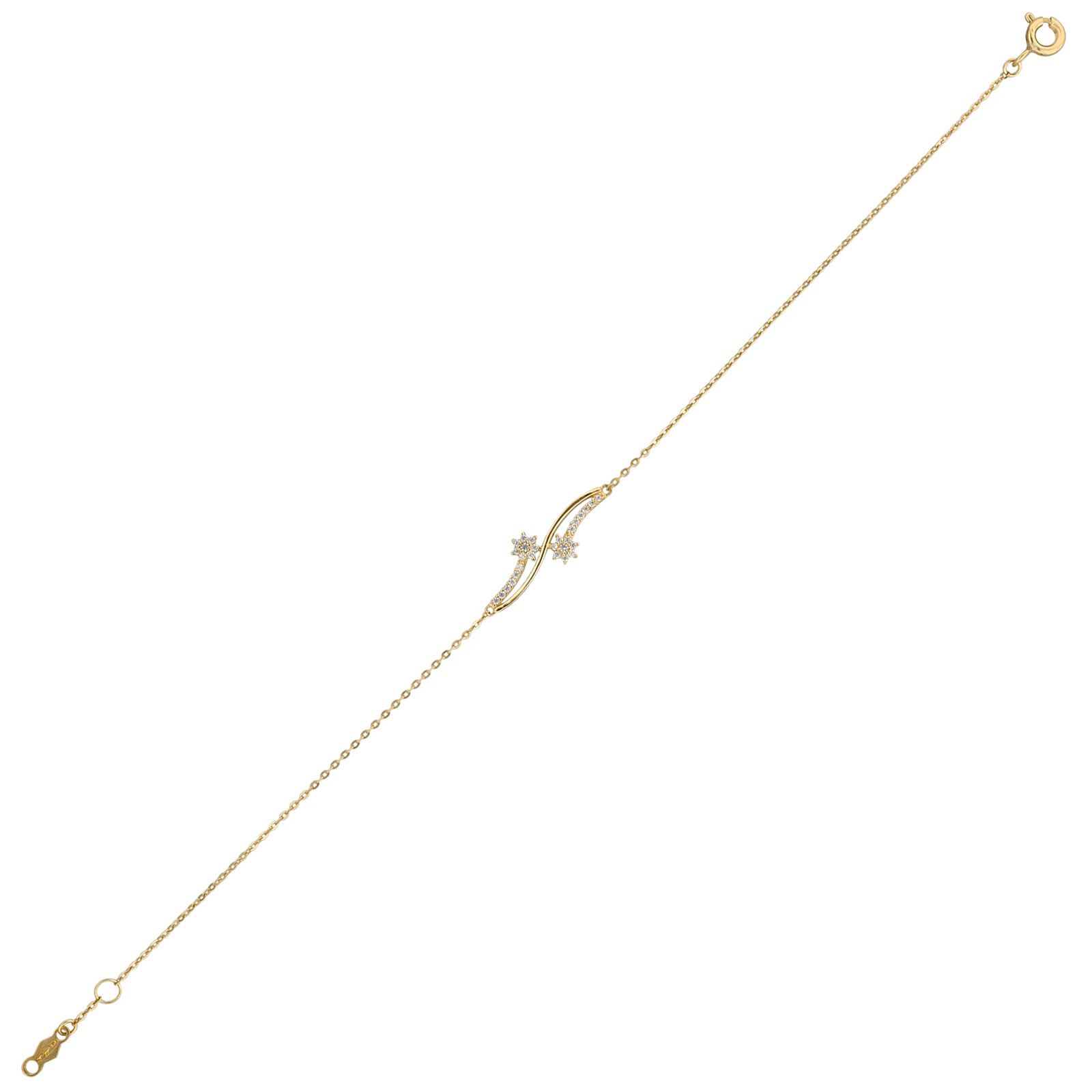 Bracelet constellation étoile filante Oxyde de Zirconium 17+2 centimètres