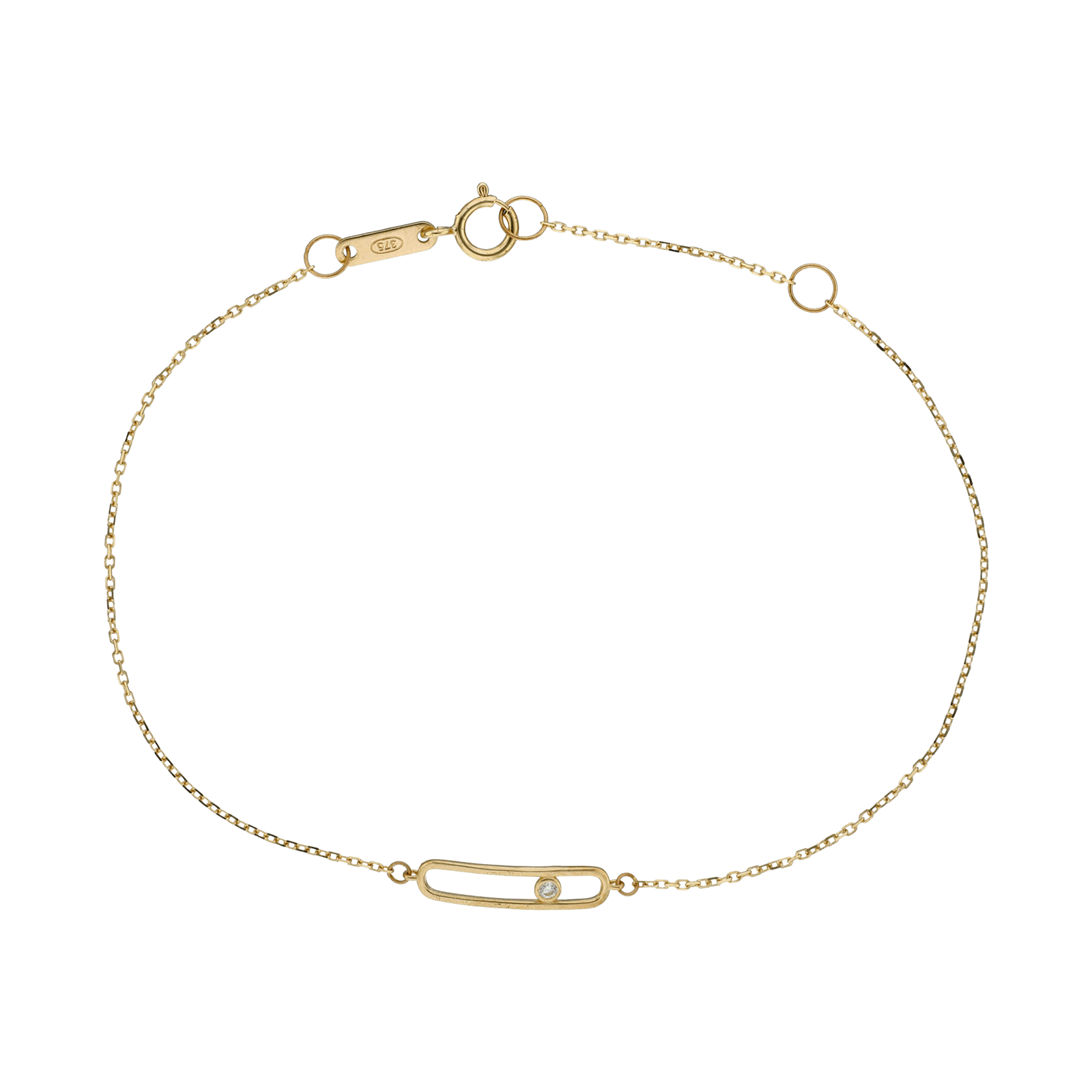 Bracelet rectangle arrondi Oxyde de Zirconium 17+2cm