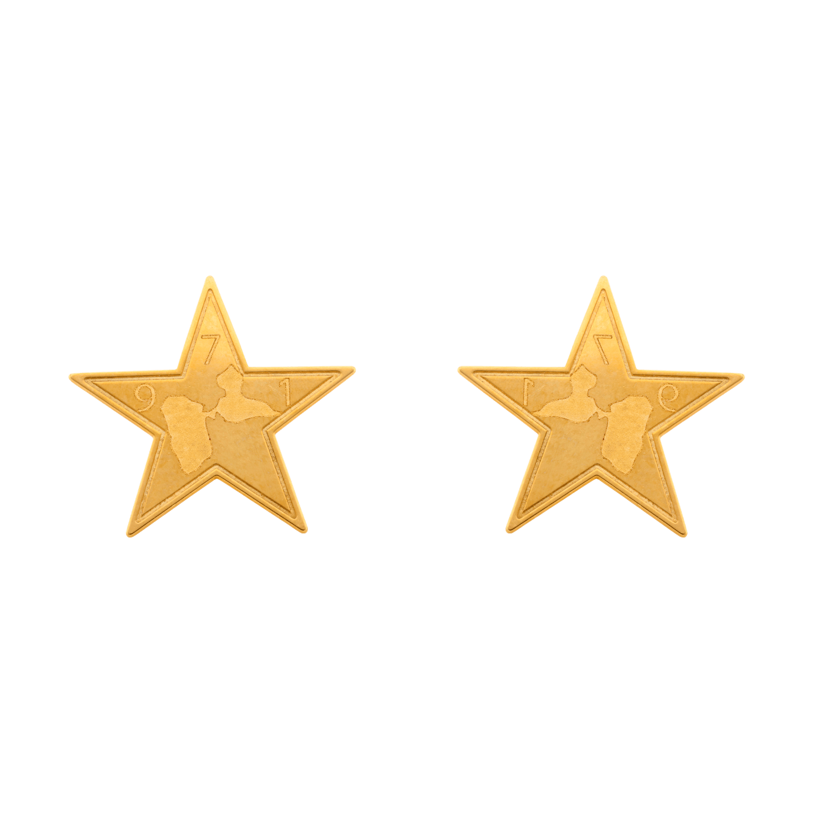 Boucles d'oreilles puce étoile avec carte Guadeloupe