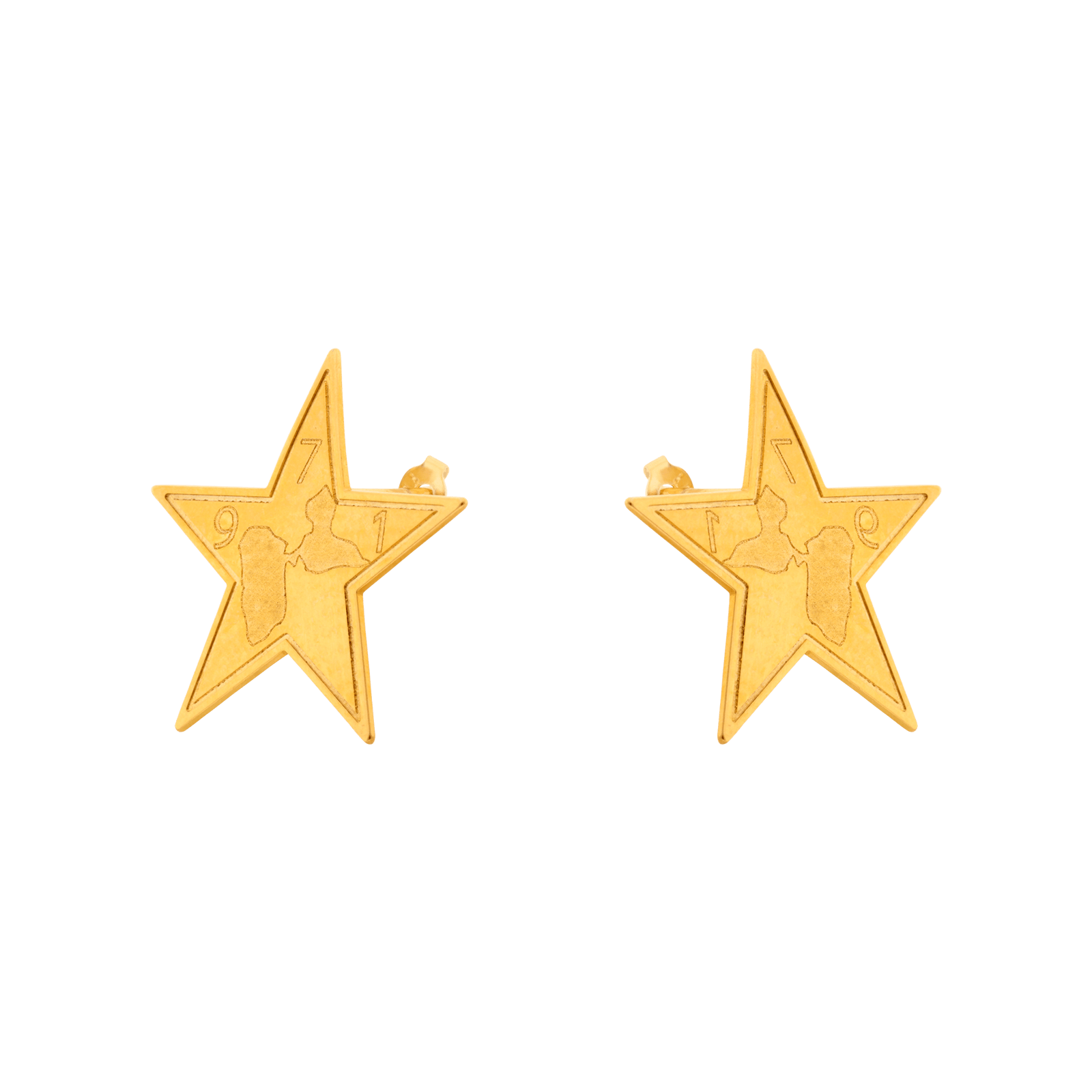 Boucles d'oreilles puce étoile avec carte Guadeloupe