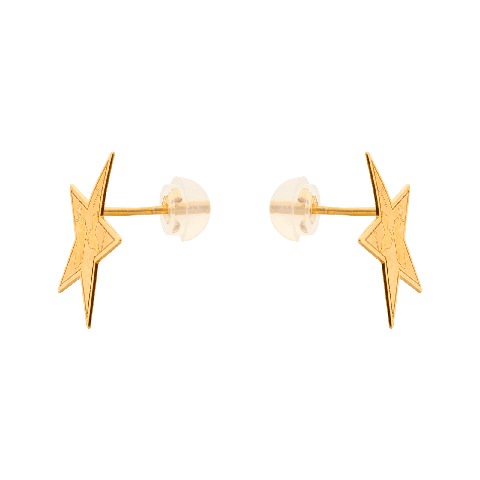 Boucles d'oreilles puce étoile avec carte Guadeloupe