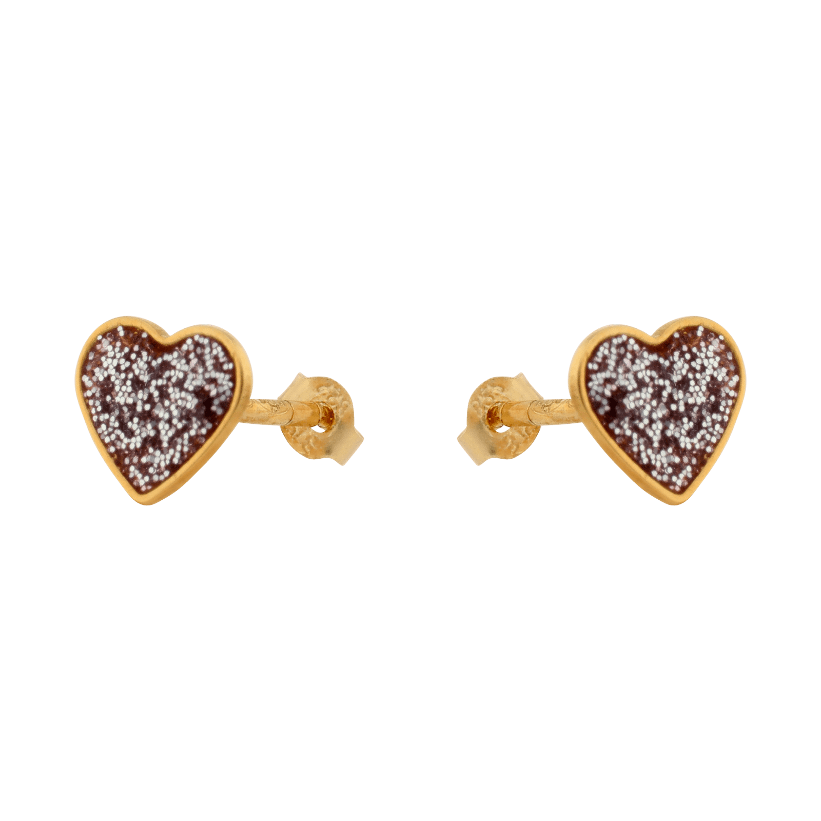 BOUCLES D'OREILLES COEUR ROSE PAILLETE