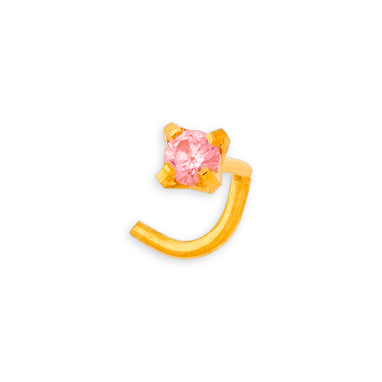 Piercing Or750 Nez Zirconium Rose