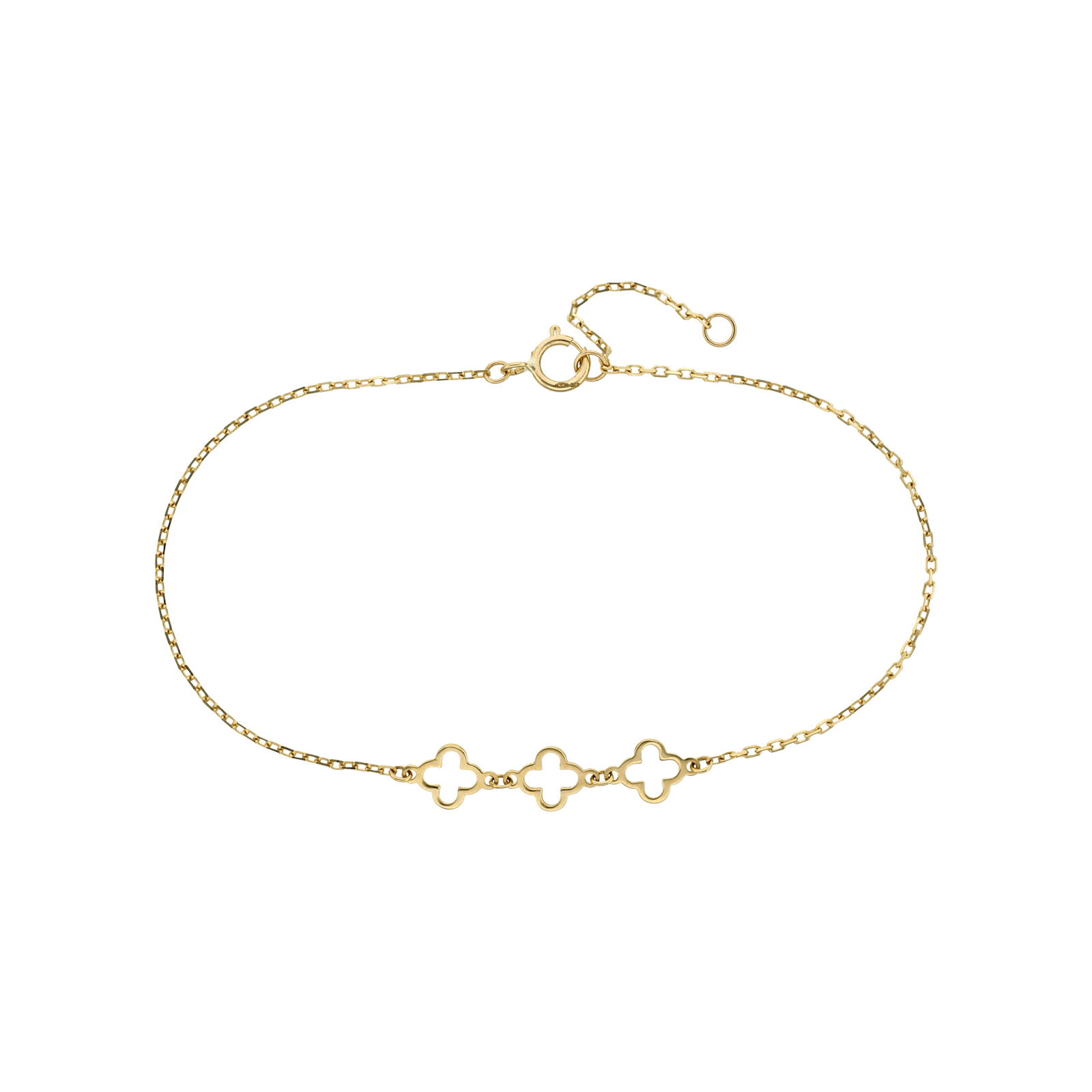 Bracelet trois trèfles 17 plus 2 centimètres