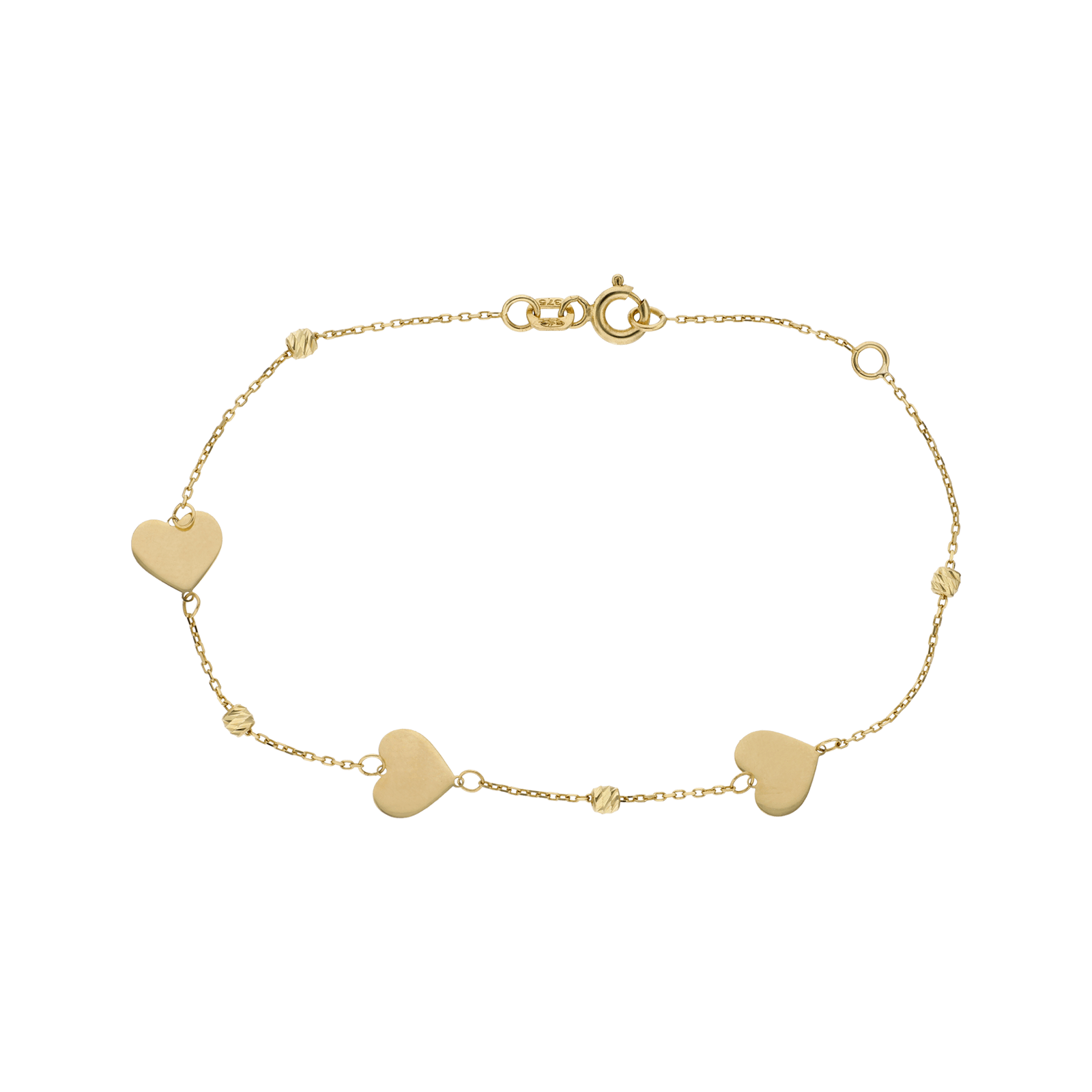 Bracelet coeurs et boules 16 plus 2 centimètres