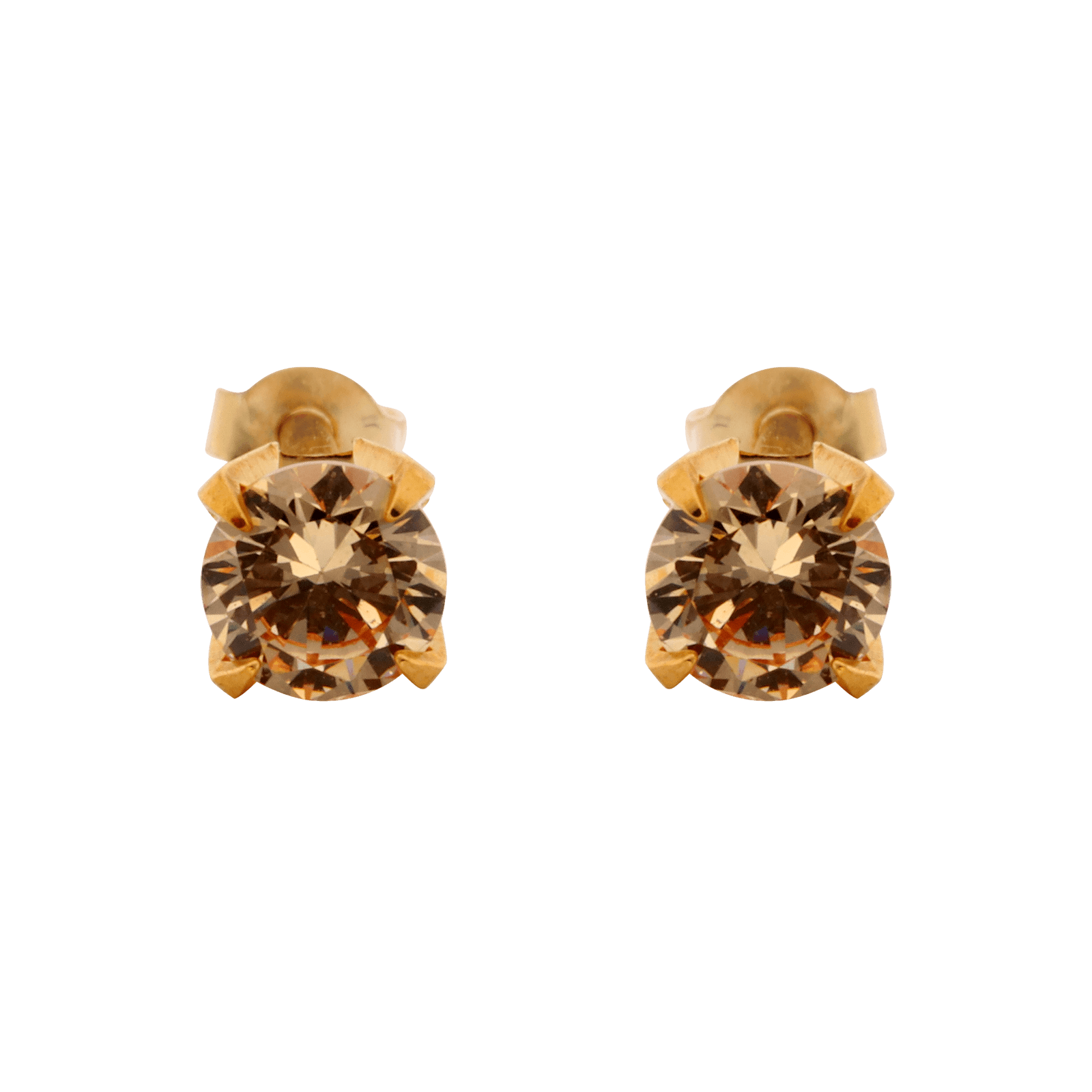 Boucles d'Oreilles Oxyde de Zirconium teinte champagne