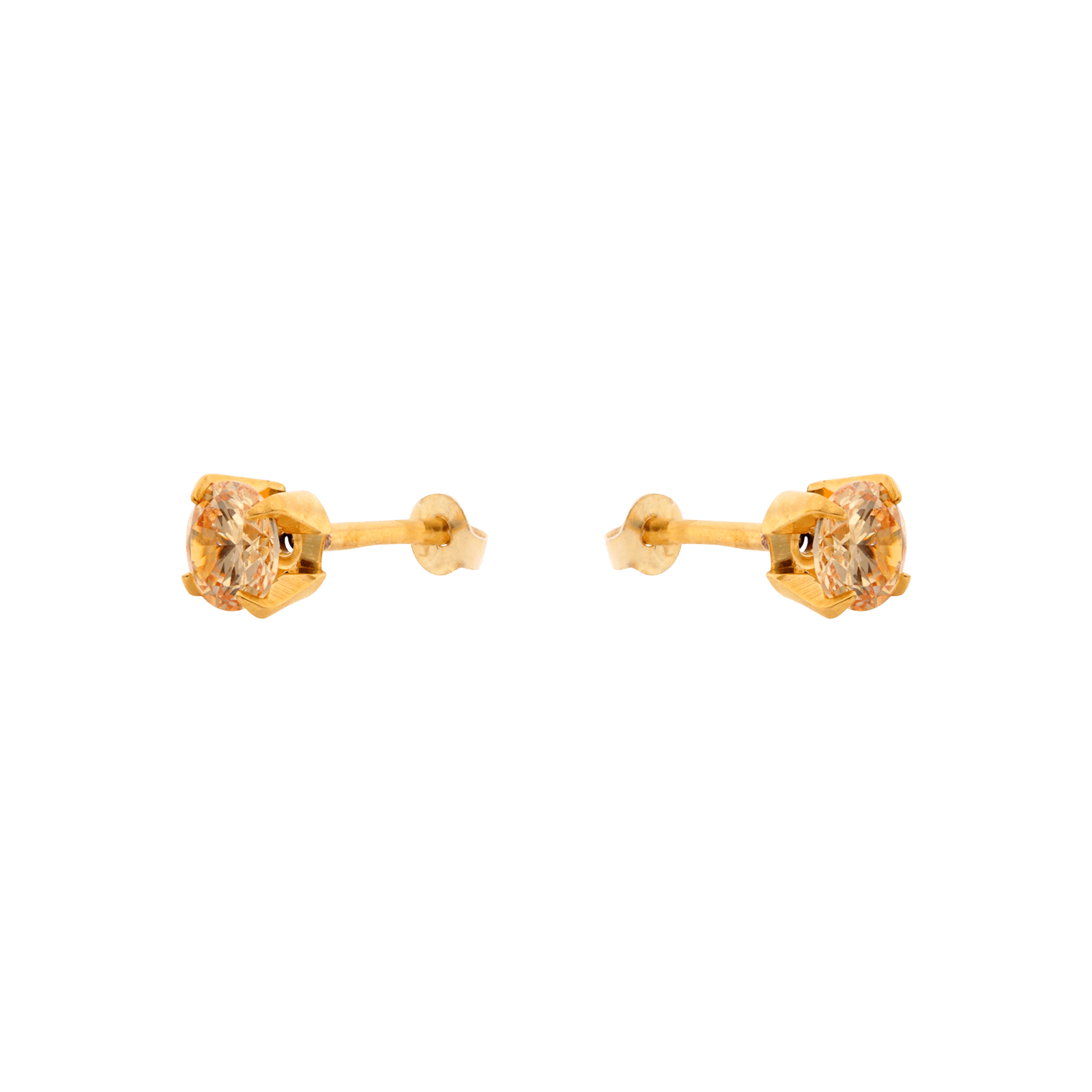 Boucles d'Oreilles Oxyde de Zirconium teinte champagne