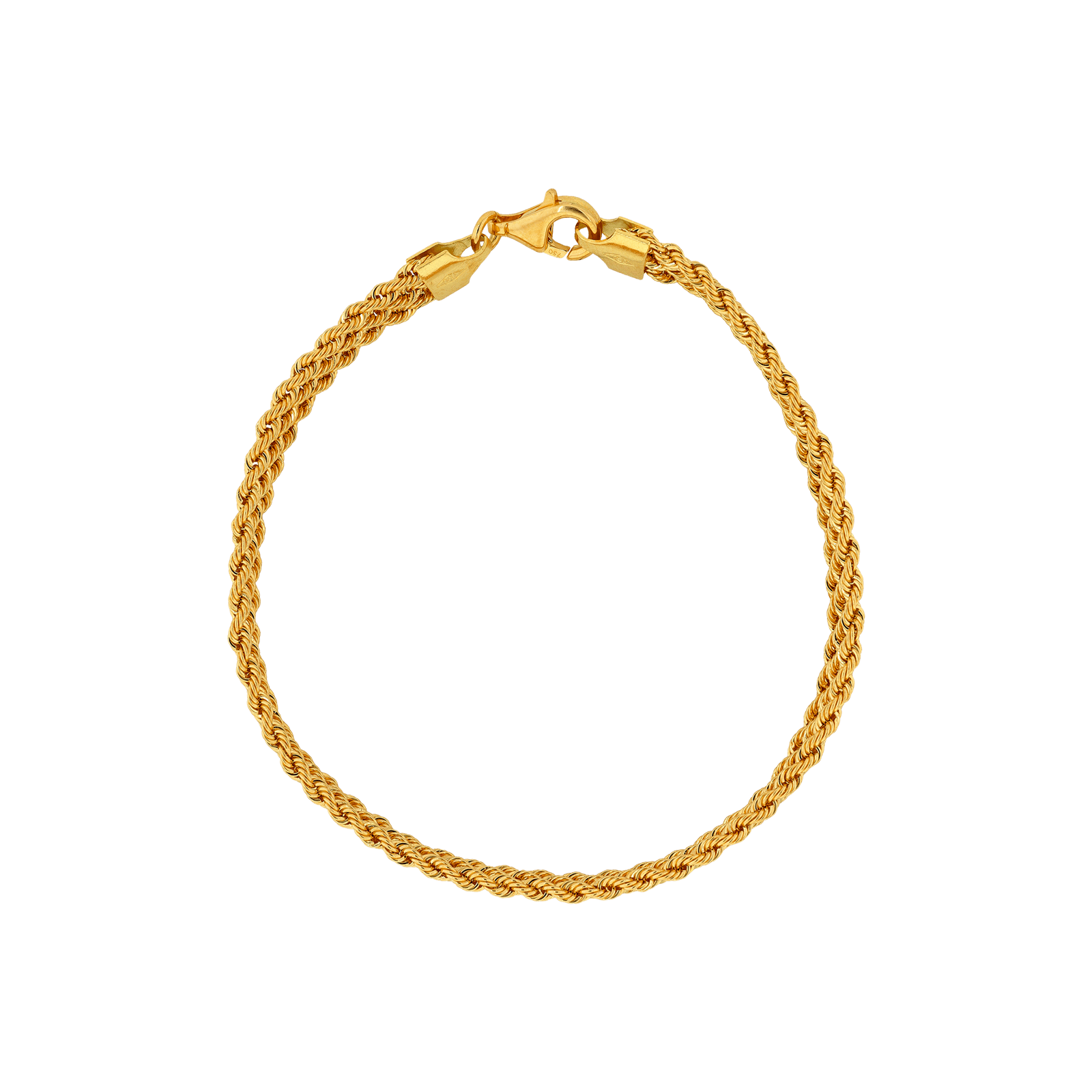 Bracelet corde 3 rangs 7 millimètres 19 centimètres