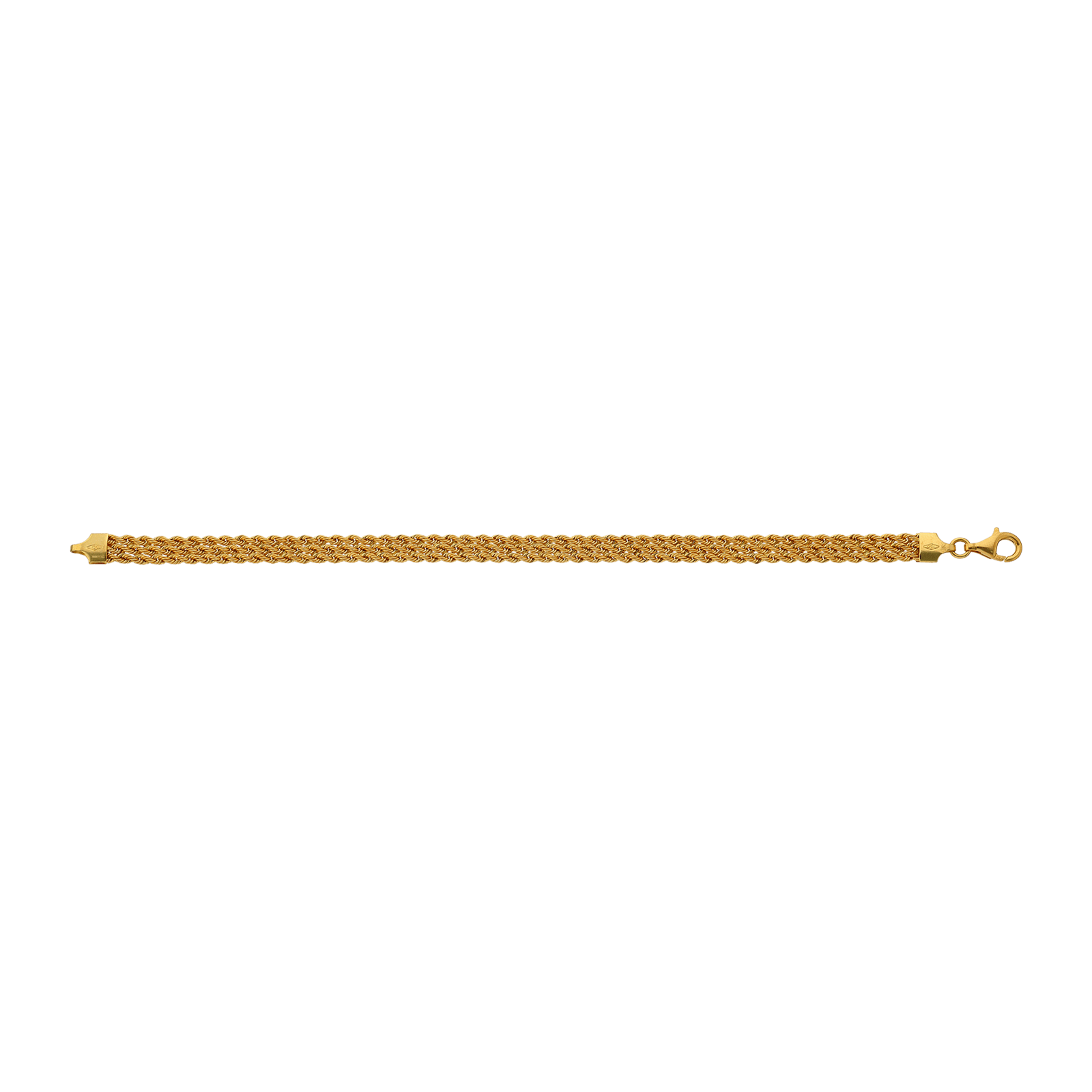 Bracelet corde 3 rangs 7 millimètres 19 centimètres