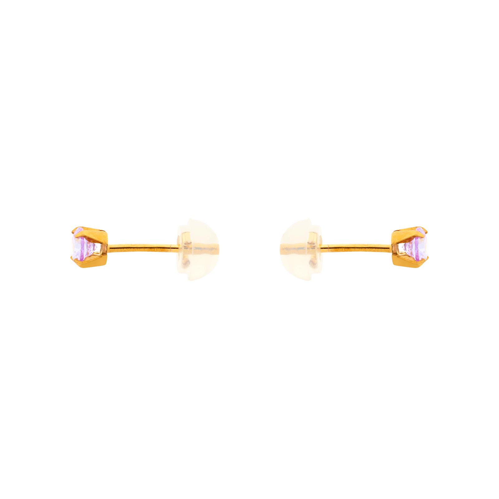 Boucles d'Oreilles Oxyde de Zirconium lavande 3.5mm