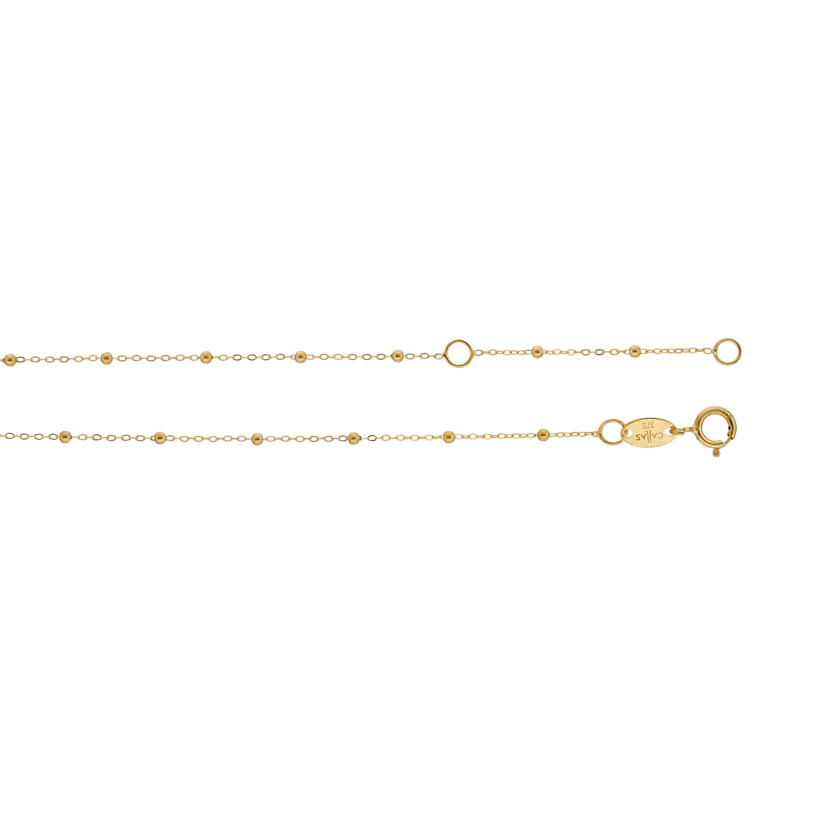 Bracelet Callas boules lisses et croix pendante 17 plus 3 centimètres