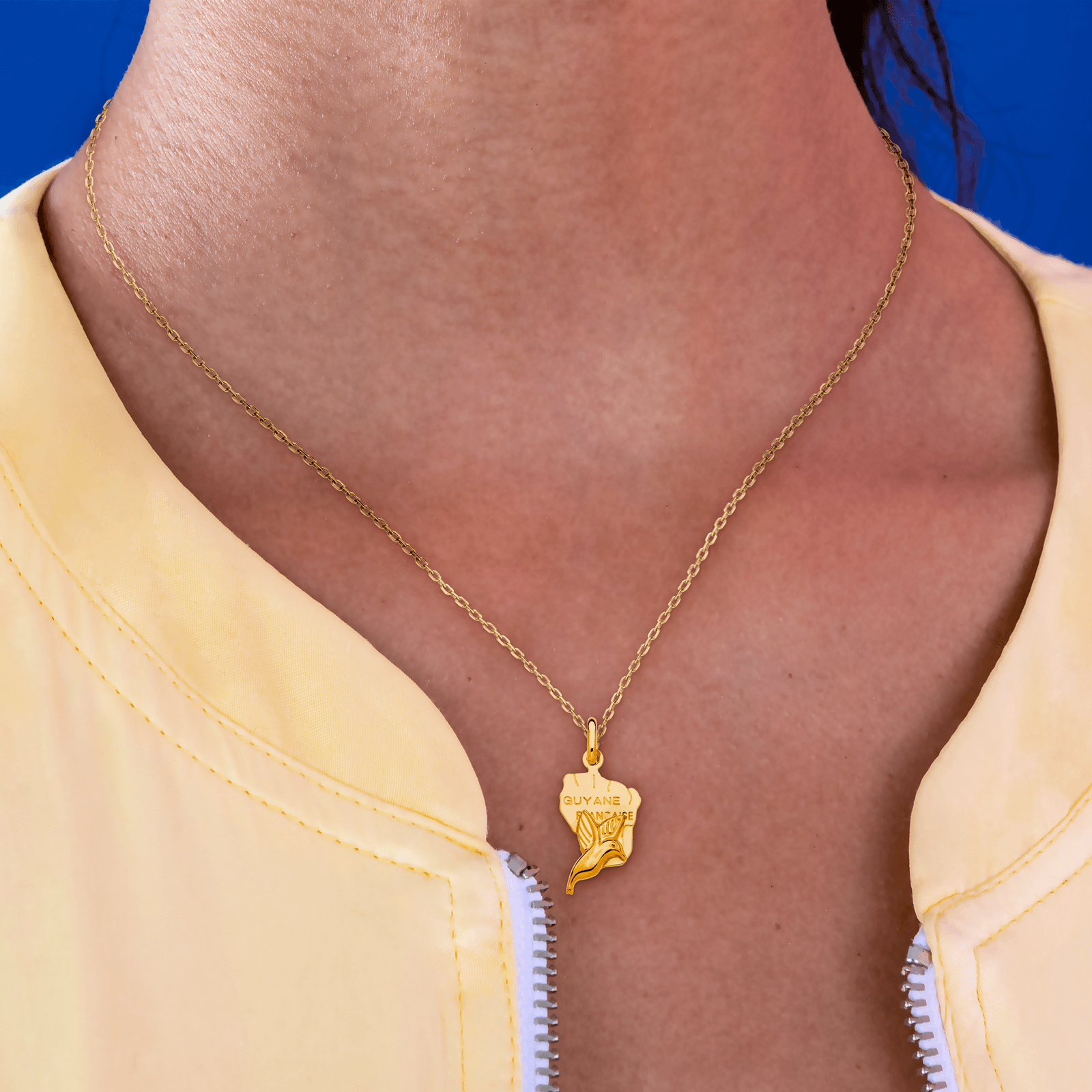 Pendentif Or 750 Carte Guyane Colibri 11*23mm Avec Bélière