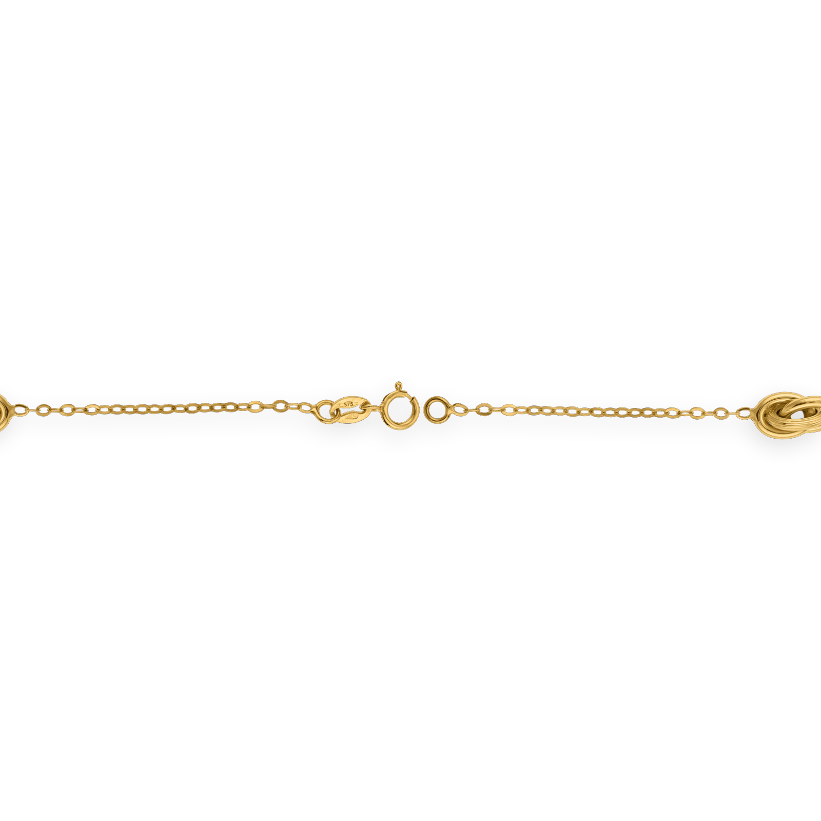 Bracelet Or 375 Maille Forçat Nœuds Forçat Antillais 6*10mm 18cm