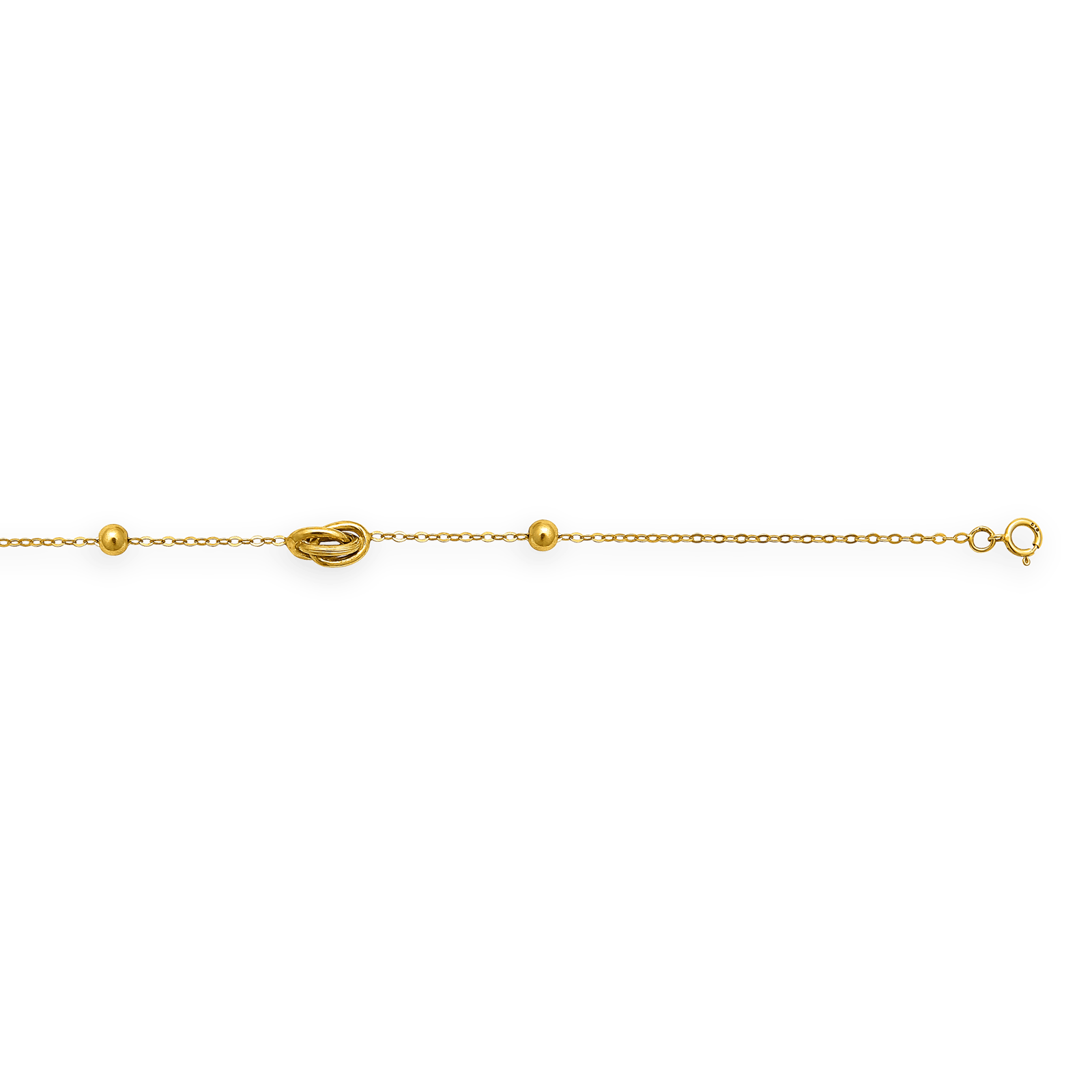 bracelet chaîne or375 maille forçat grain d'or nœud antillais