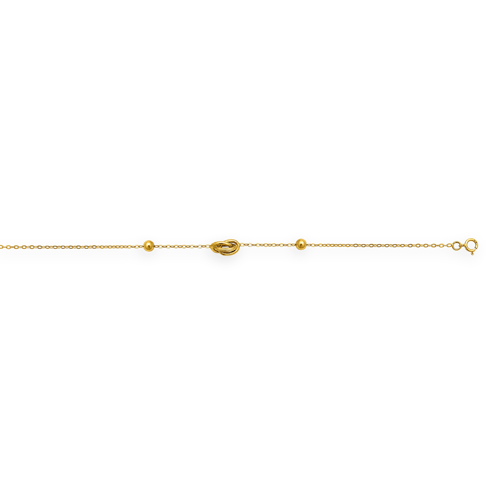 bracelet chaîne or375 maille forçat grain d'or nœud antillais