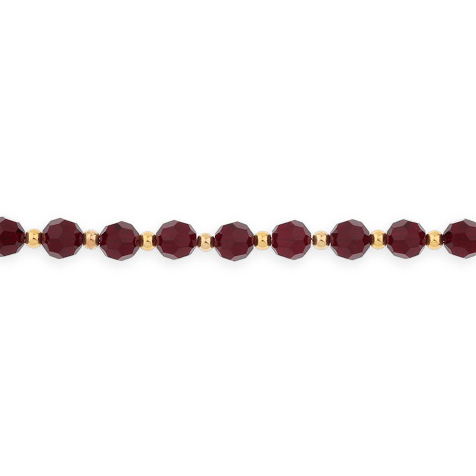 Bracelet Chaîne Or375 Grain D'or Cristal Grenat