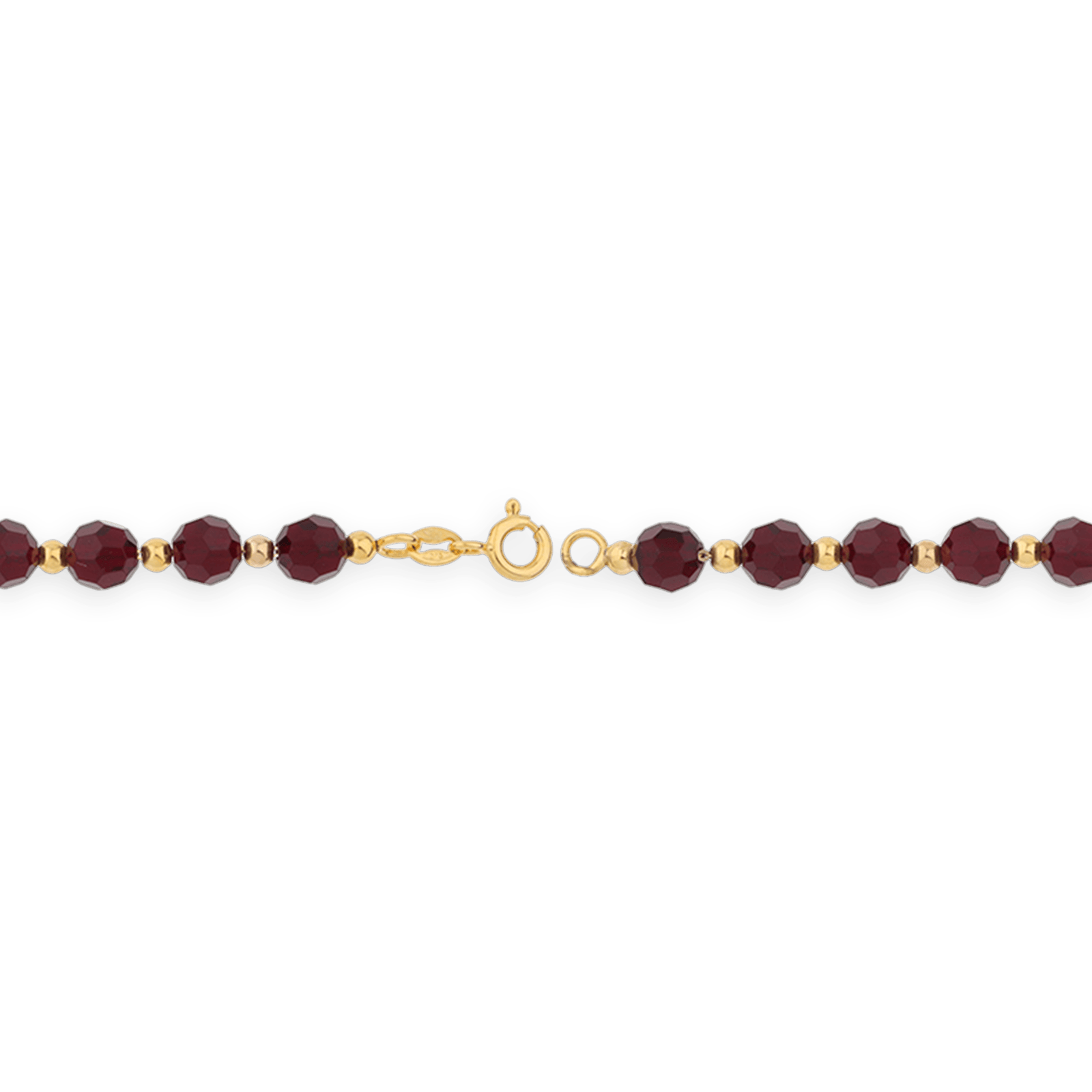 Bracelet Chaîne Or375 Grain D'or Cristal Grenat