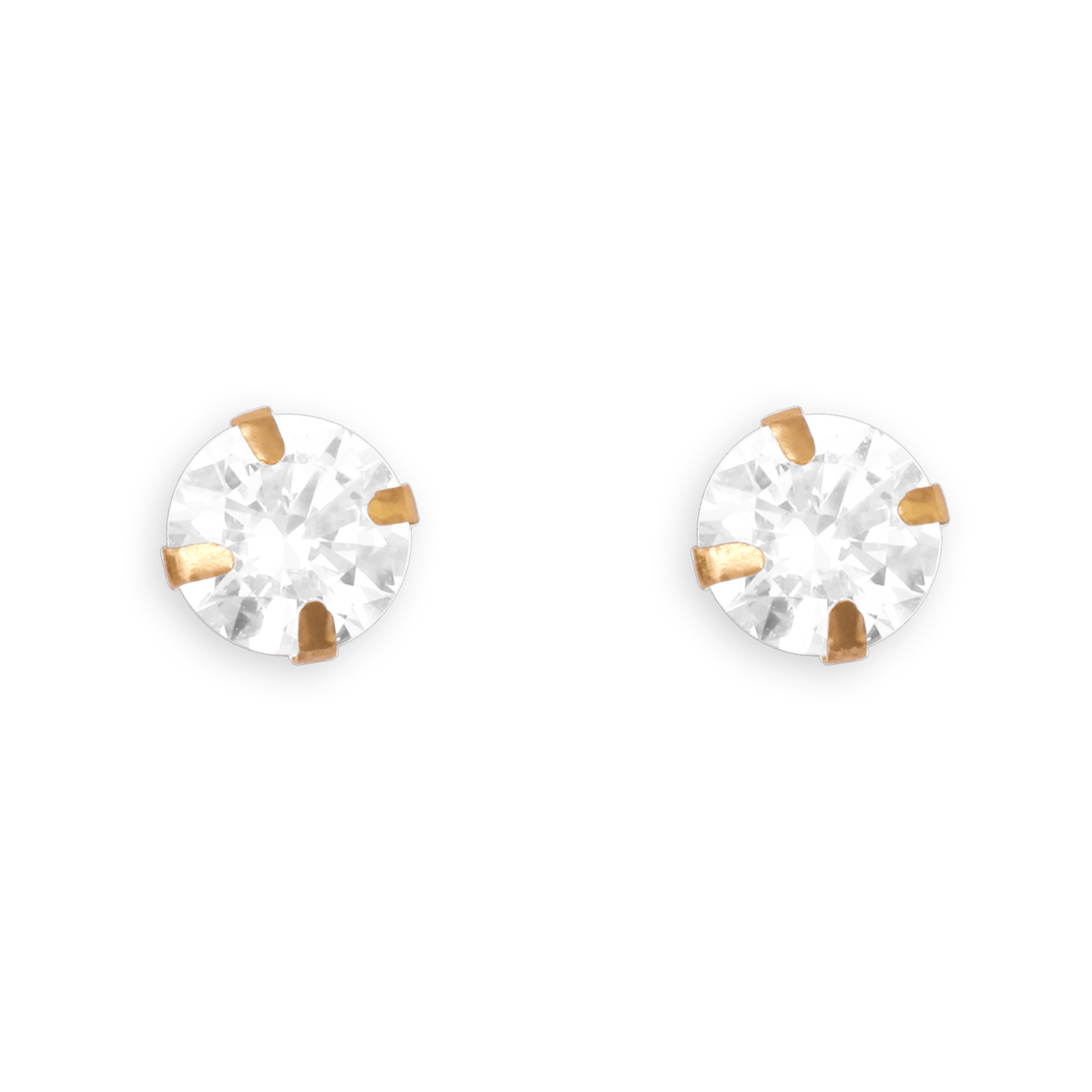 Boucles D'oreilles Or375  Puces Zirconium 5mm