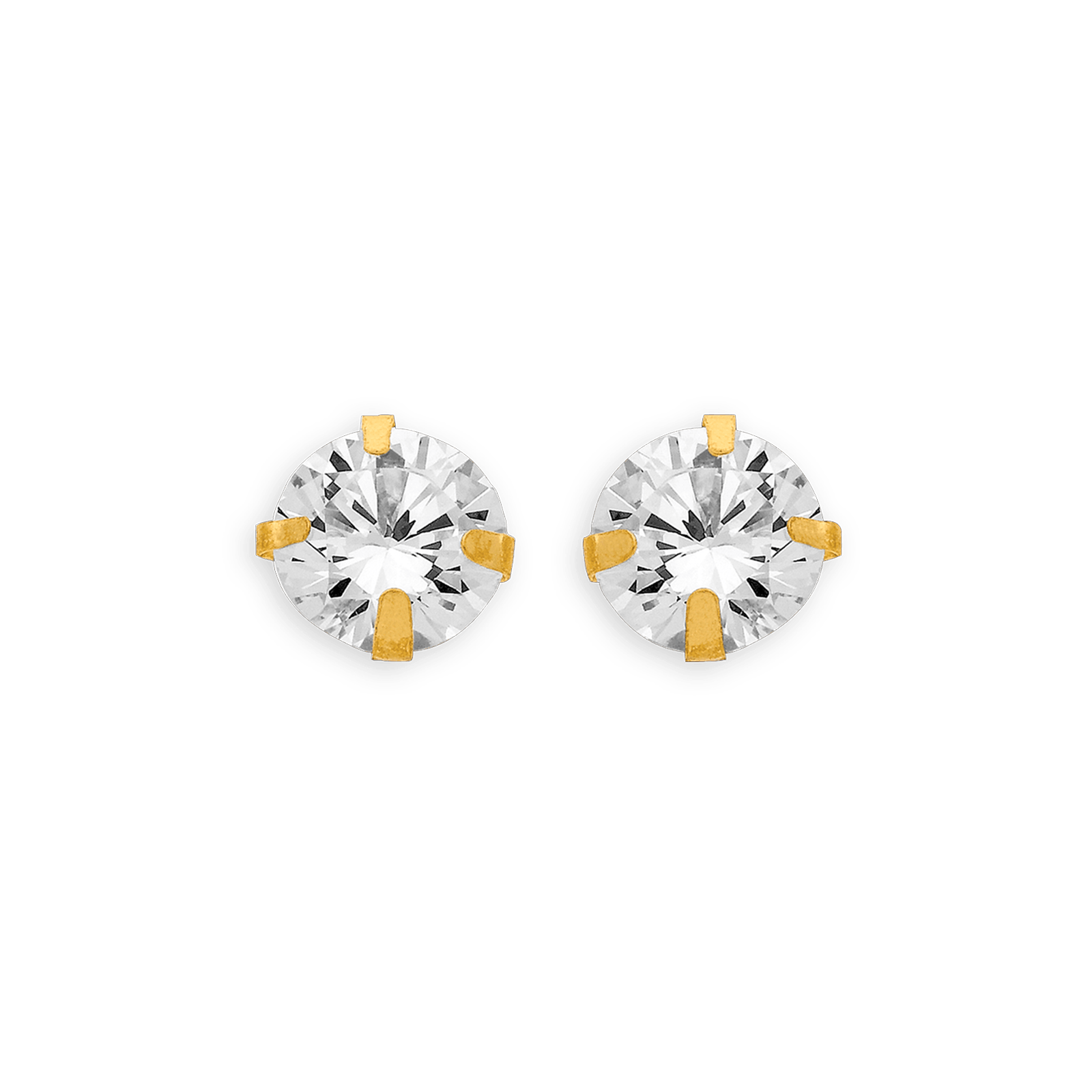 Boucles D'oreilles Or375  Puces Zirconium 6mm