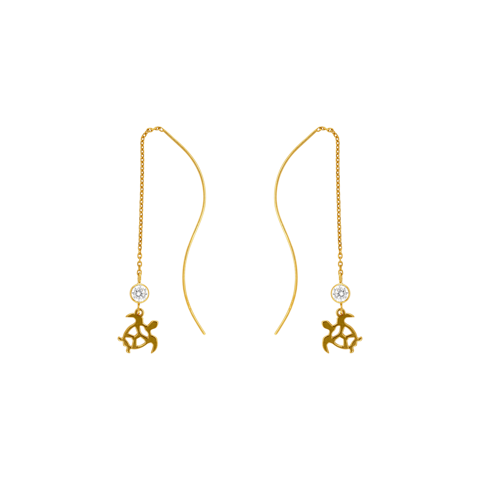 Boucles d'Oreilles Guyanaises Tortues et Oxyde de Zirconium