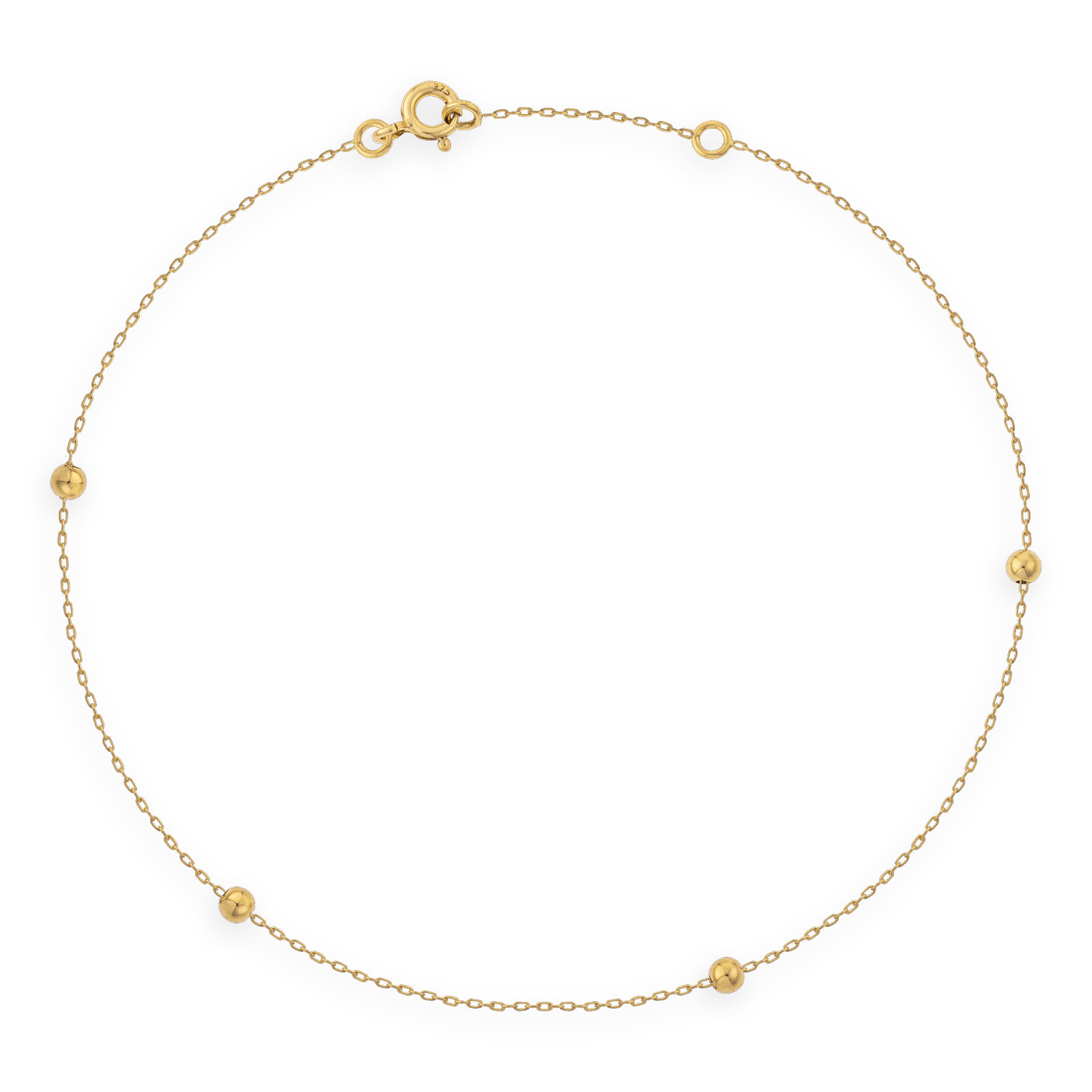 Chaîne Cheville Or375 Grain D'or