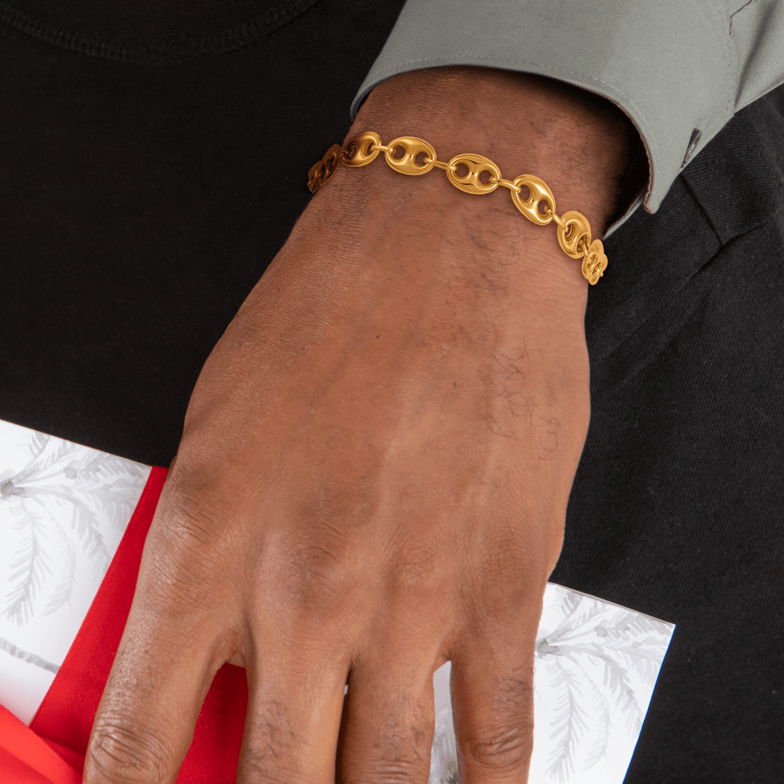 Bracelet Or375 Maille Grain De Café