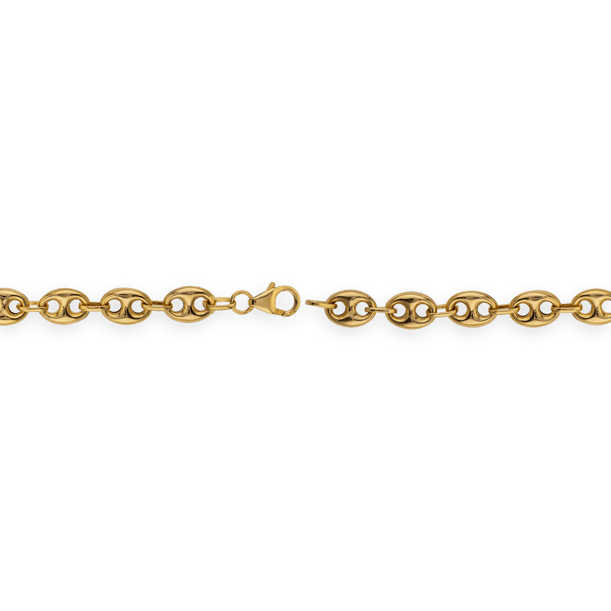 Bracelet Or 375 Grain De Café 7*10mm 21cm