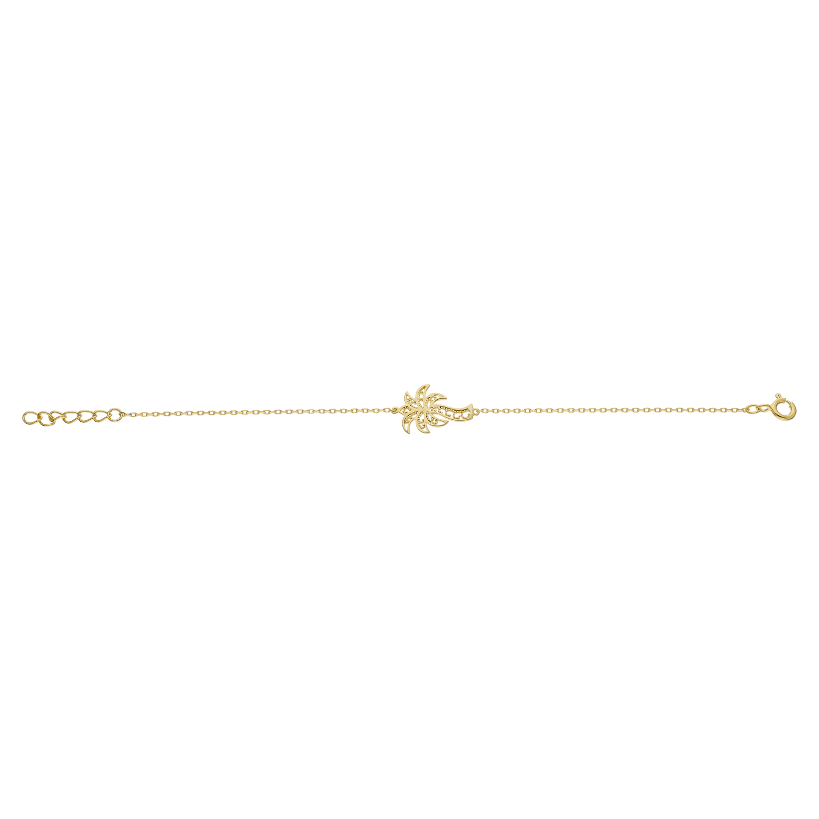 Bracelet plaqué or palmier filigrane