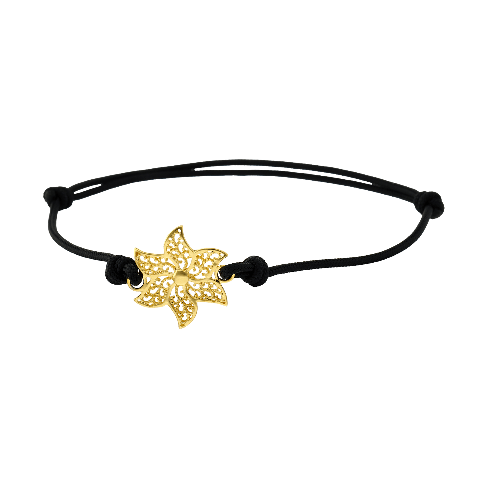 Bracelet cordon Centre fleur filigrane