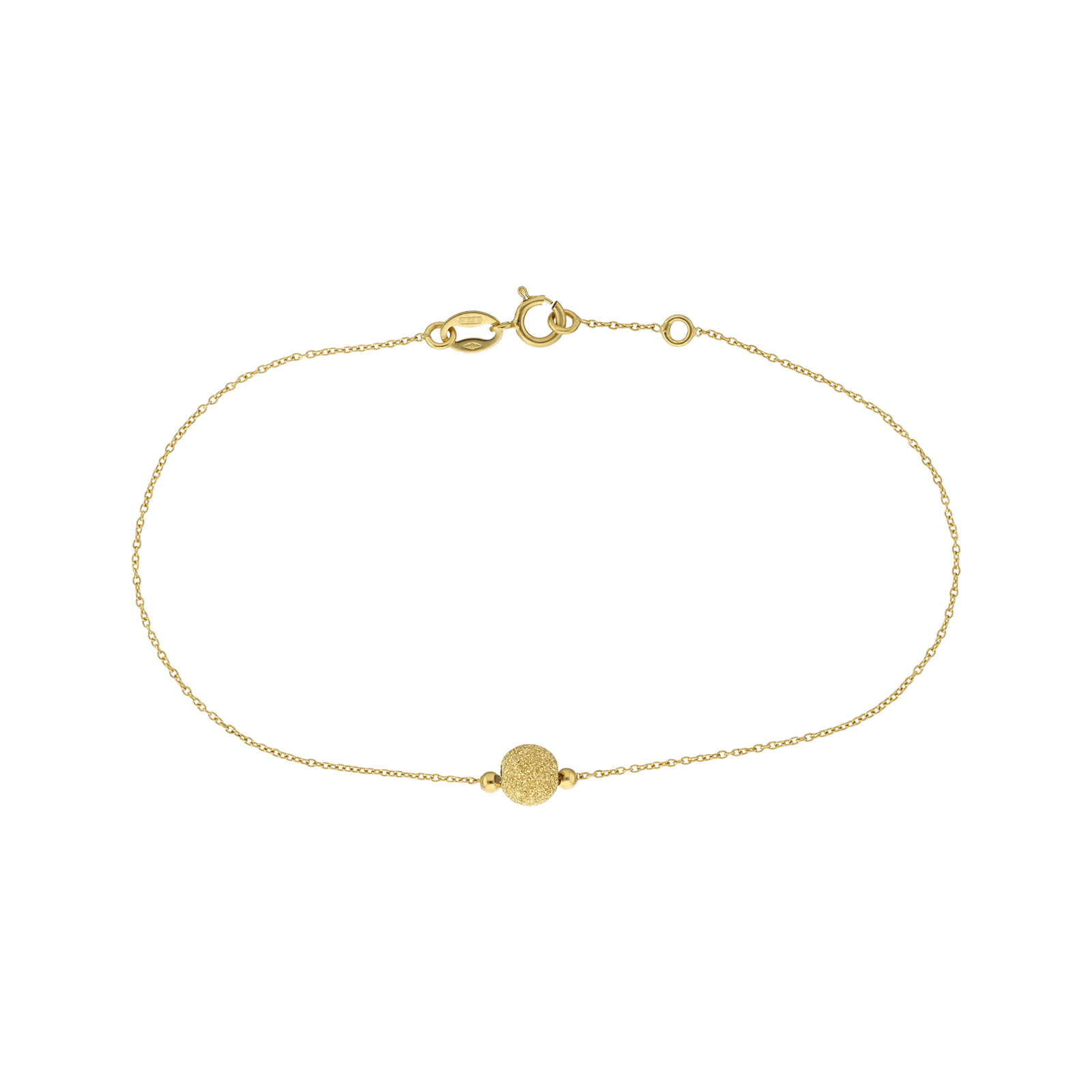 Bracelet chaîne Centre bleu satiné 5 millimètres 18 centimètres