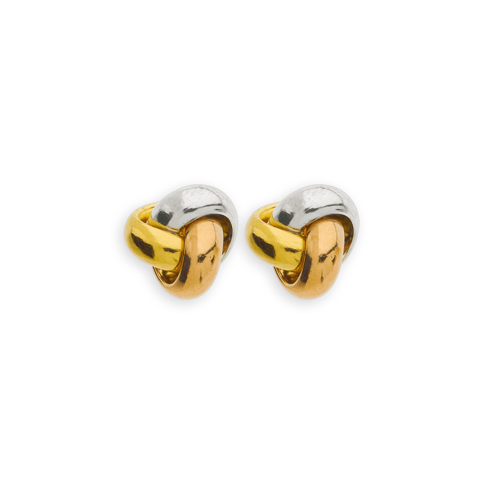 Boucles d'oreilles Or 375 tricolore Nœud
