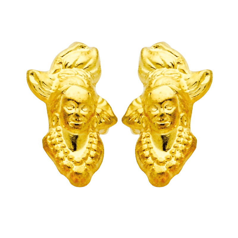 boucle d'oreille antillaises oreilles tête or jaune