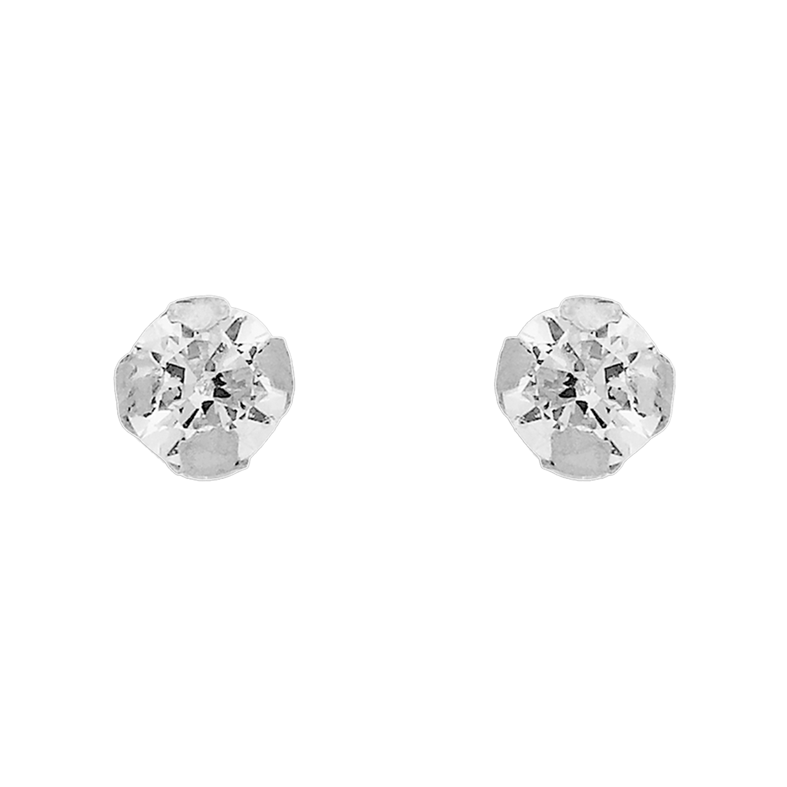 Boucles D'oreilles Or375 Gris Puces Zirconium 3mm