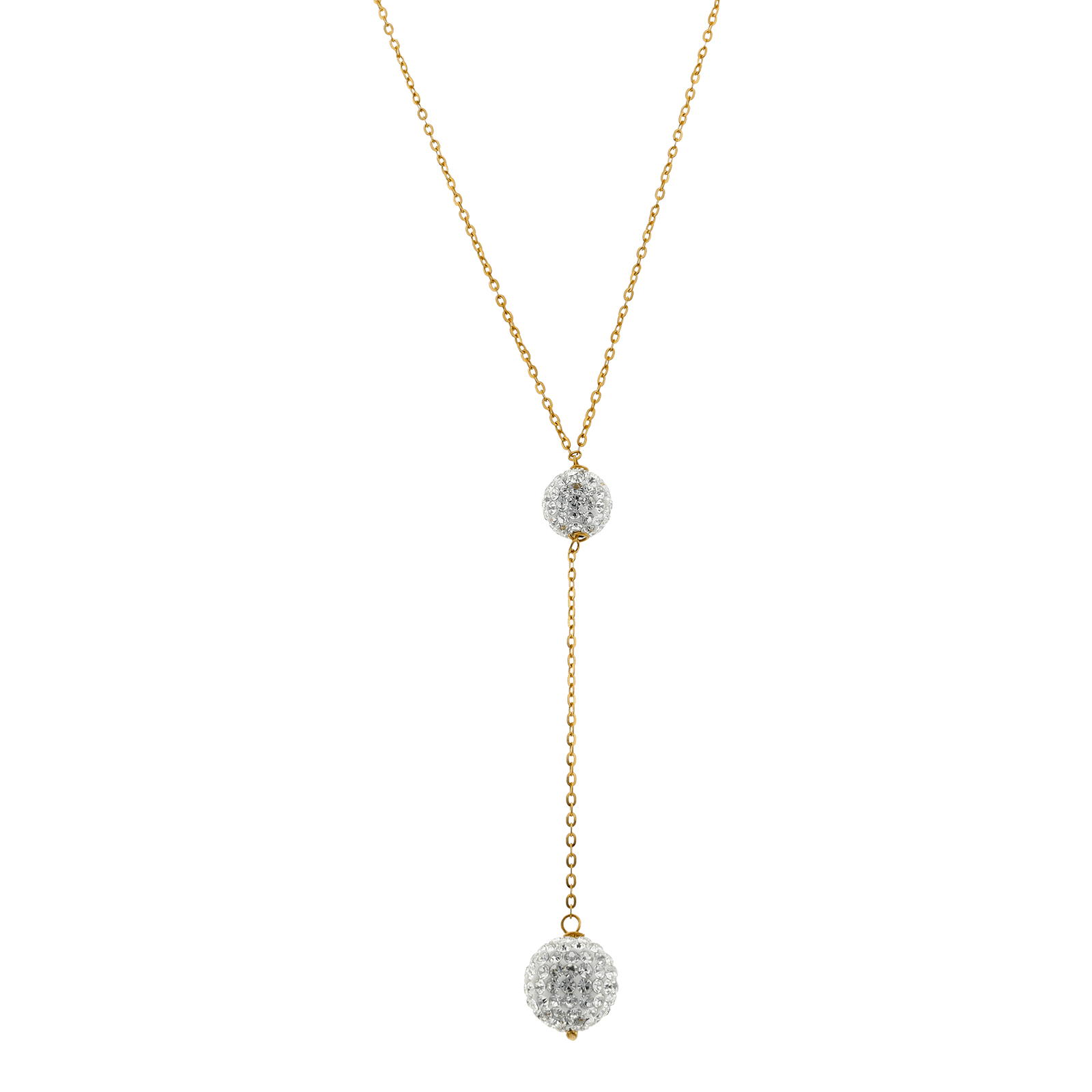 Collier Y Pendentif 2 blé Strass 8/10 millimètres