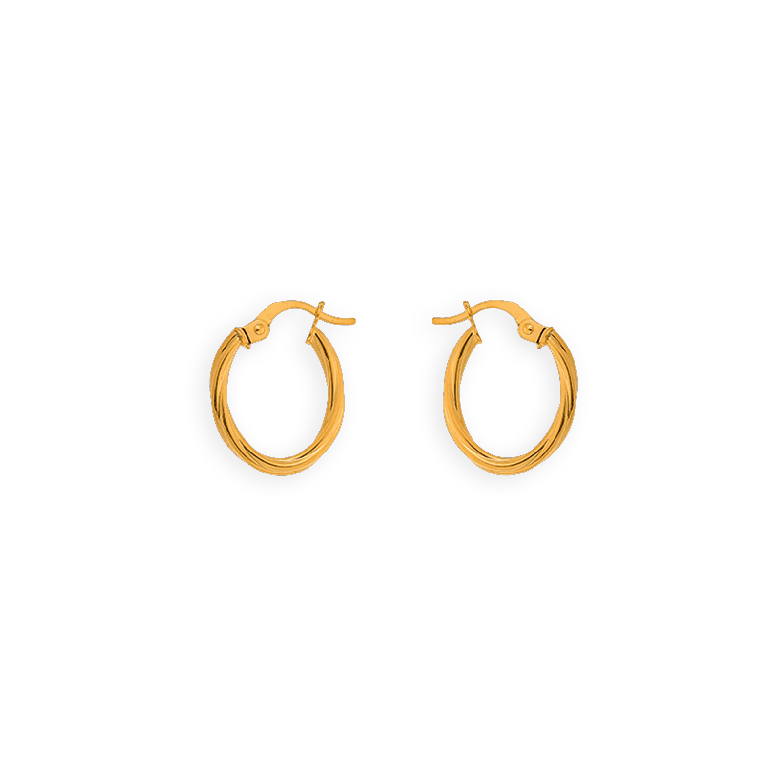 créoles or 9 carats torsadées ovales 14*16mm