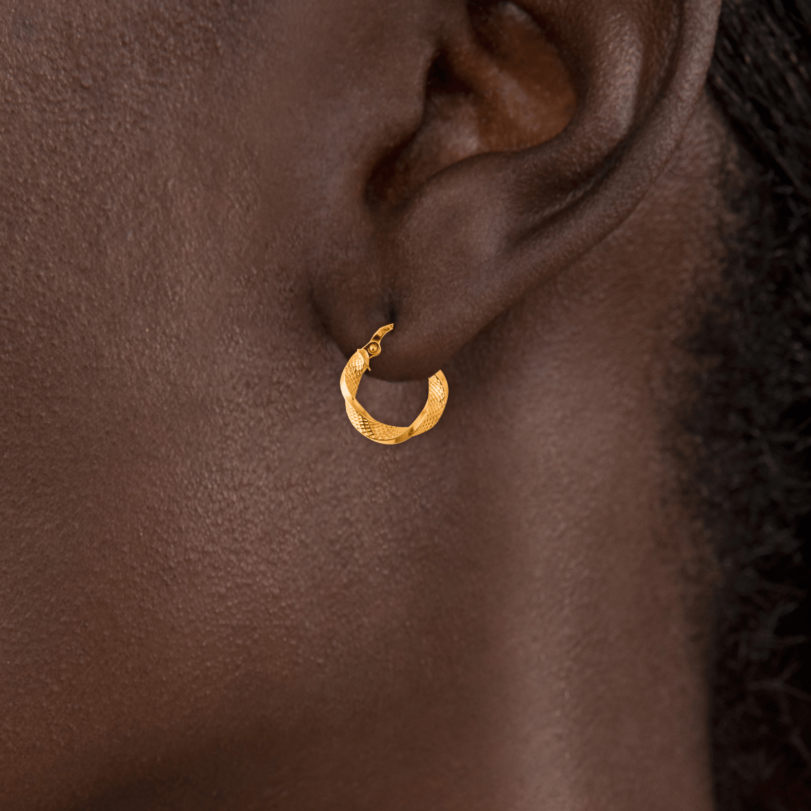 créoles or 9 carats torsadées 16mm