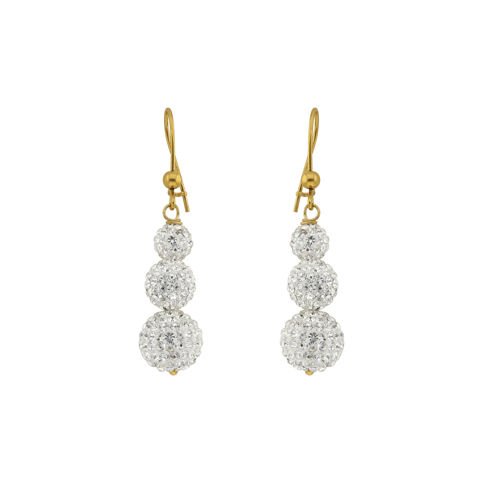 Boucles d'Oreilles crochet 3 blé strass dégradées