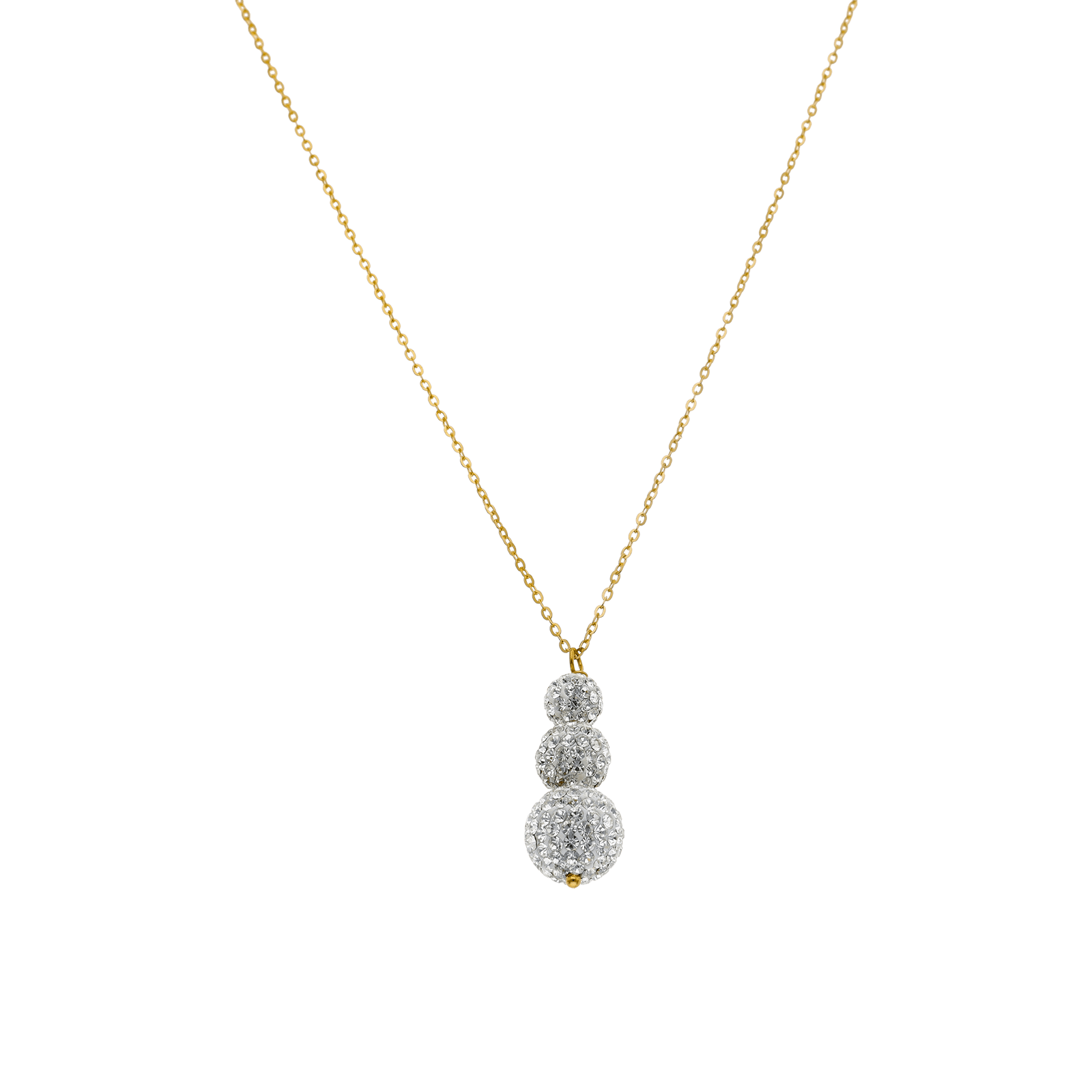 Collier Pendentif 3 blé Strass dégradées 45 centimètres