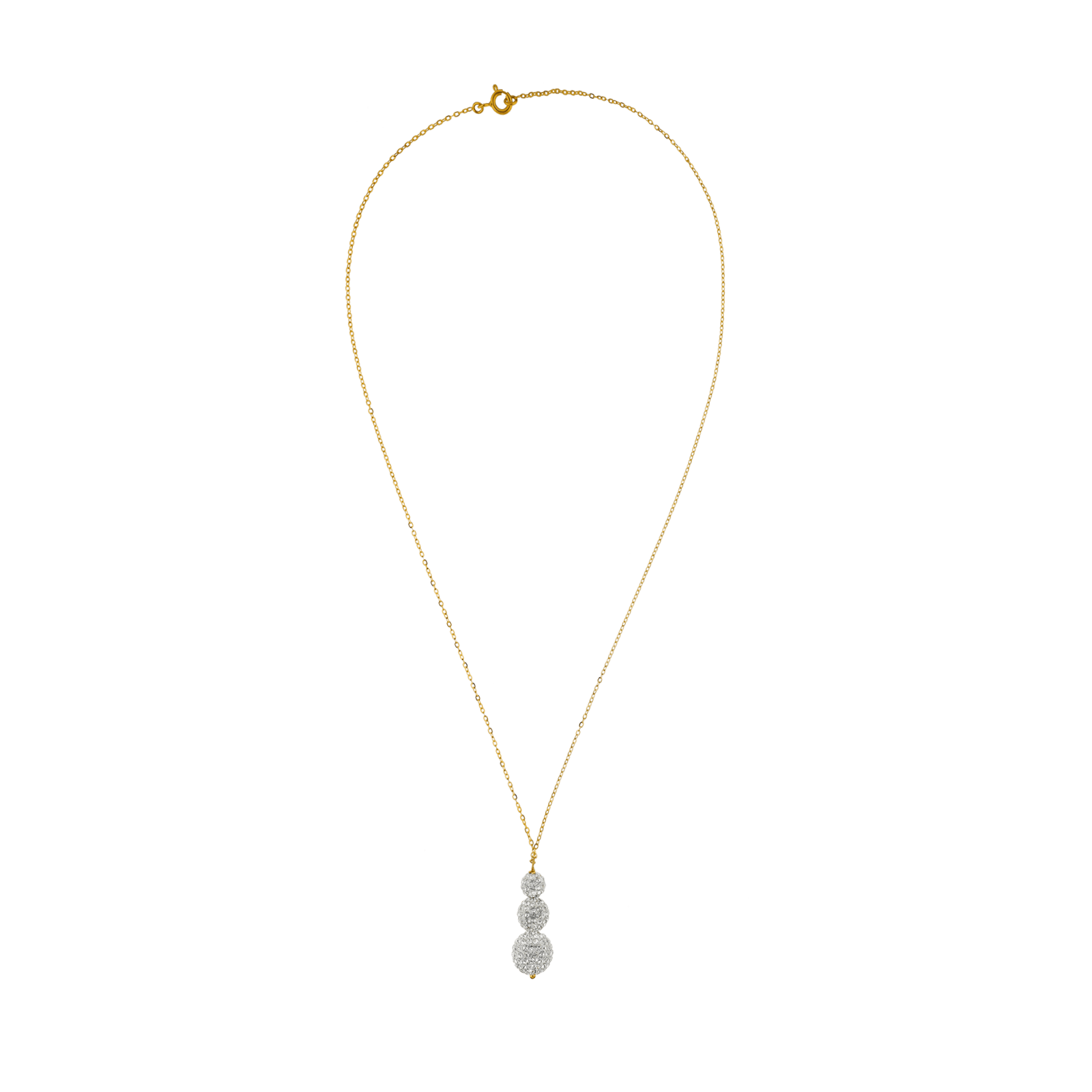 Collier Pendentif 3 blé Strass dégradées 45 centimètres