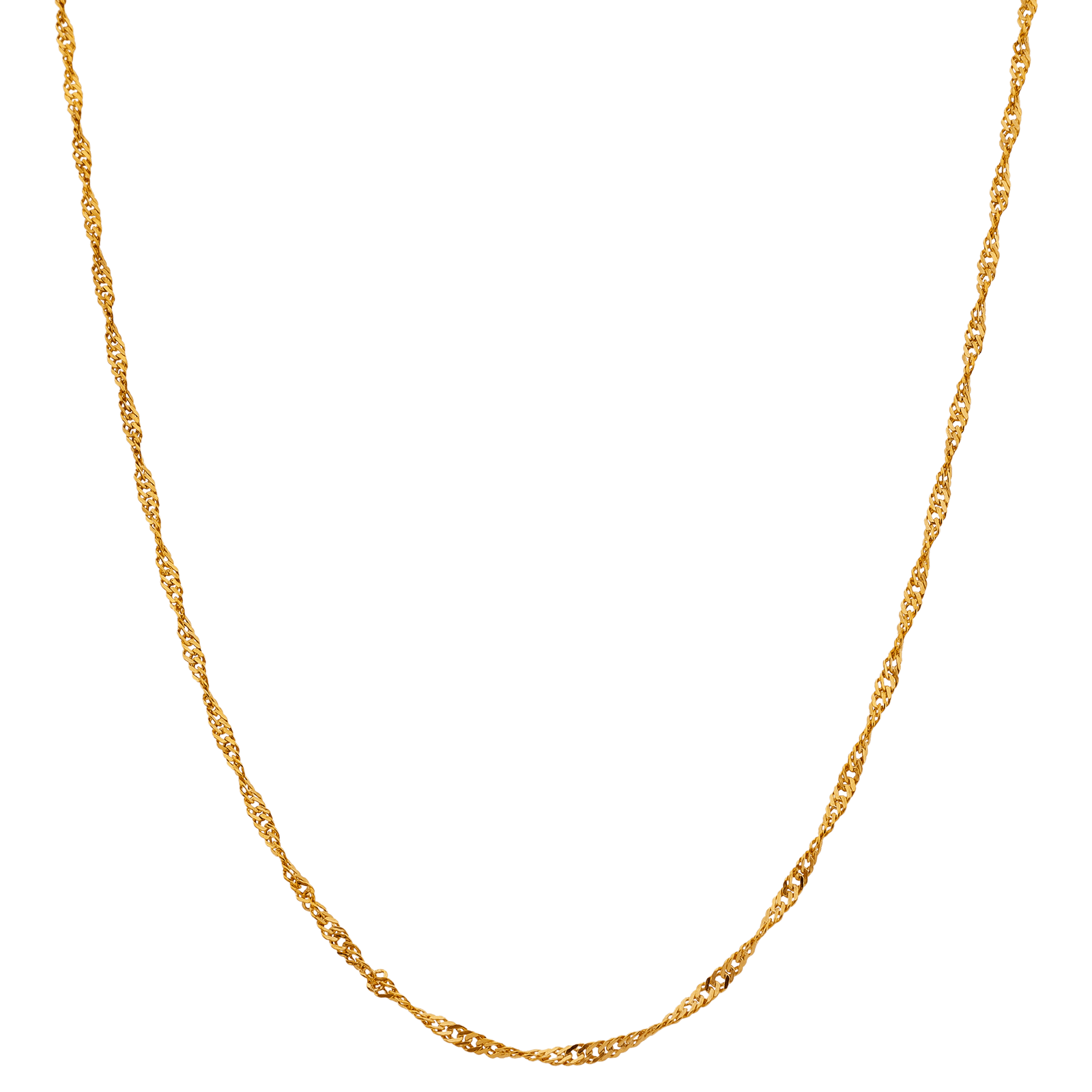 Collier Chaîne Maille Singapour 1.8mm 50cm Or375