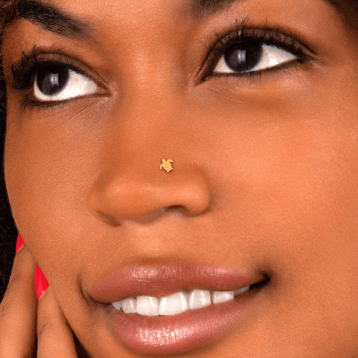 Piercing Nez Or 375 8.2mm Tige Courbée Tortue 5.8*5.5mm