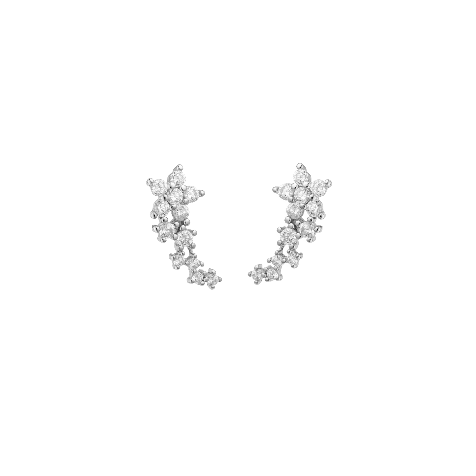 Boucles d'Oreilles Argent lobe fantaisie Oxyde de Zirconium chute
