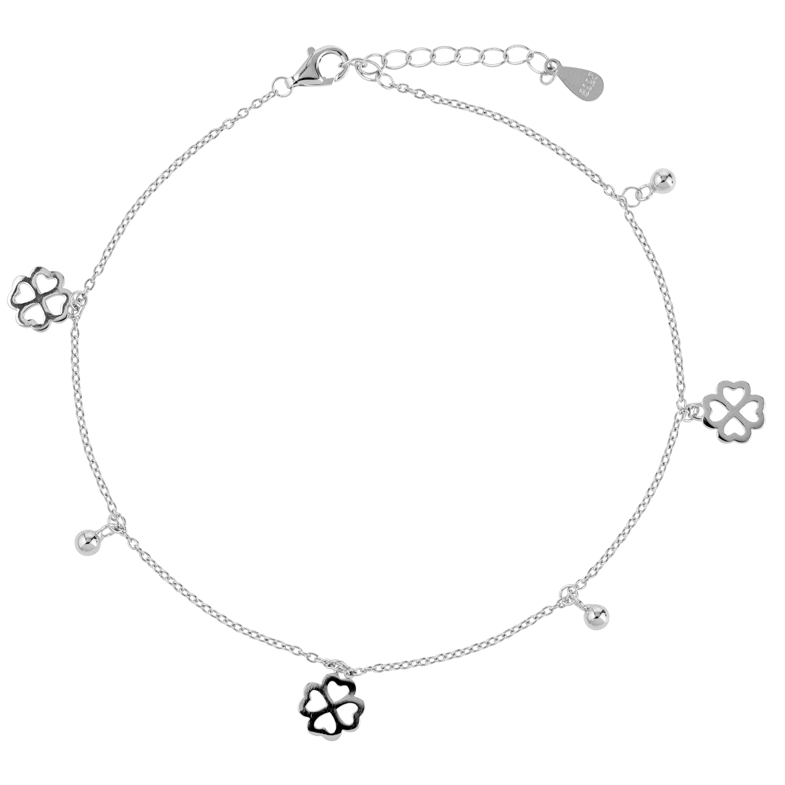 chaîne cheville Argent breloques 23 plus 3 centimètres