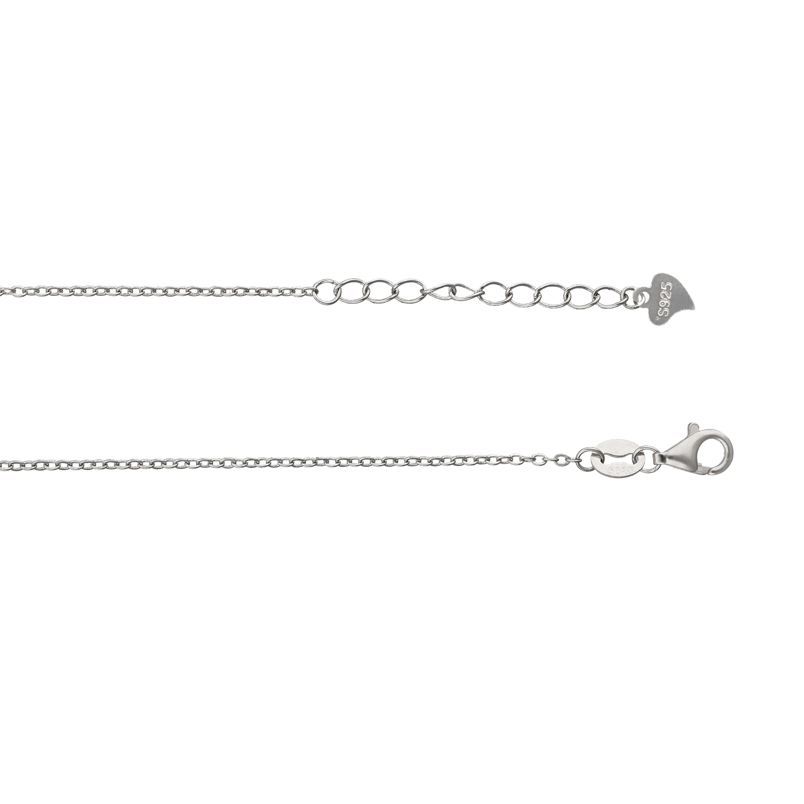 Collier Argent coeur et Infini ajouré Oxyde de Zirconium 42 plus 3 centimètres